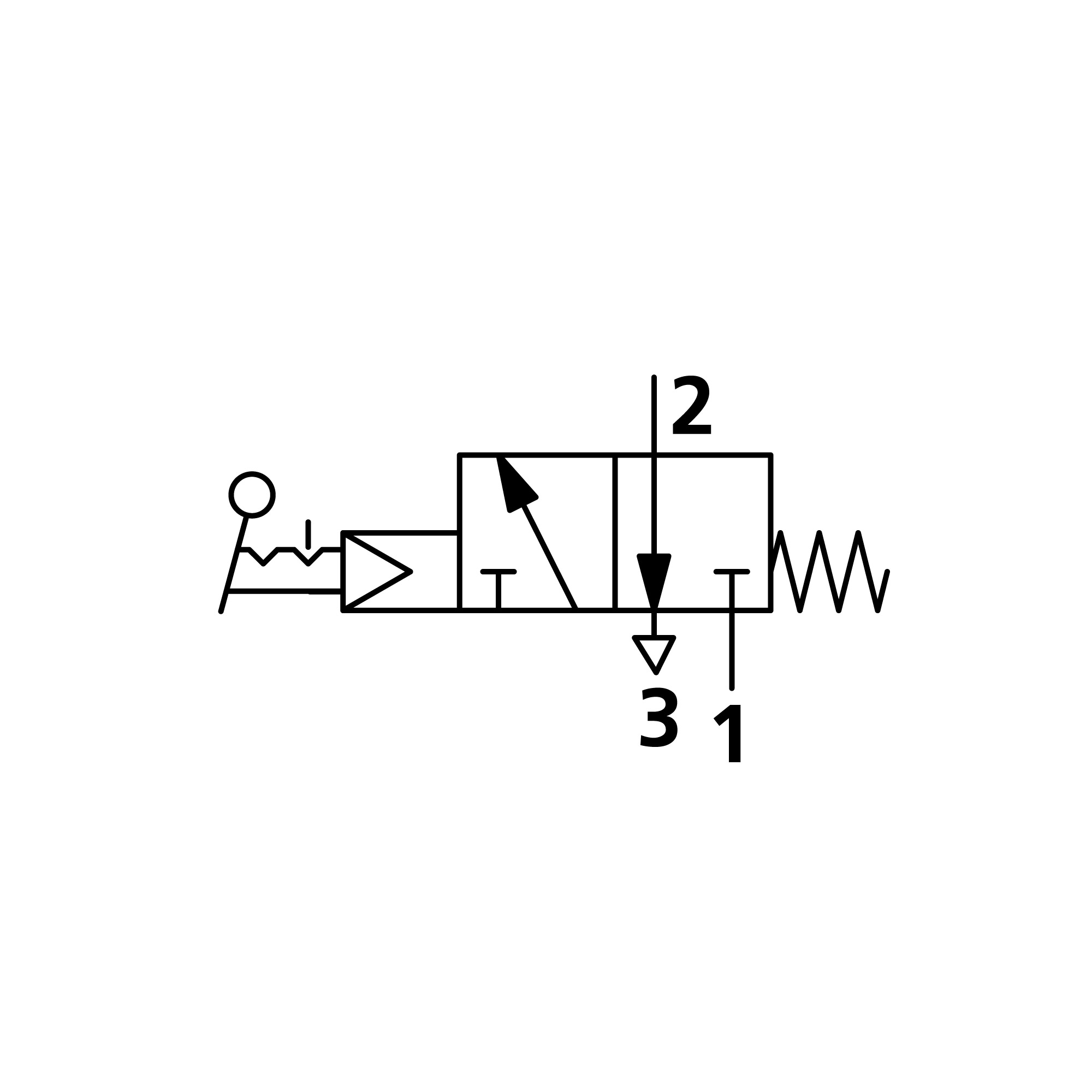 3/2-Wegeventil, man.Drehhebel kurz, NC bistabil G1/8, 2 Schaltst. - Riegler 106420