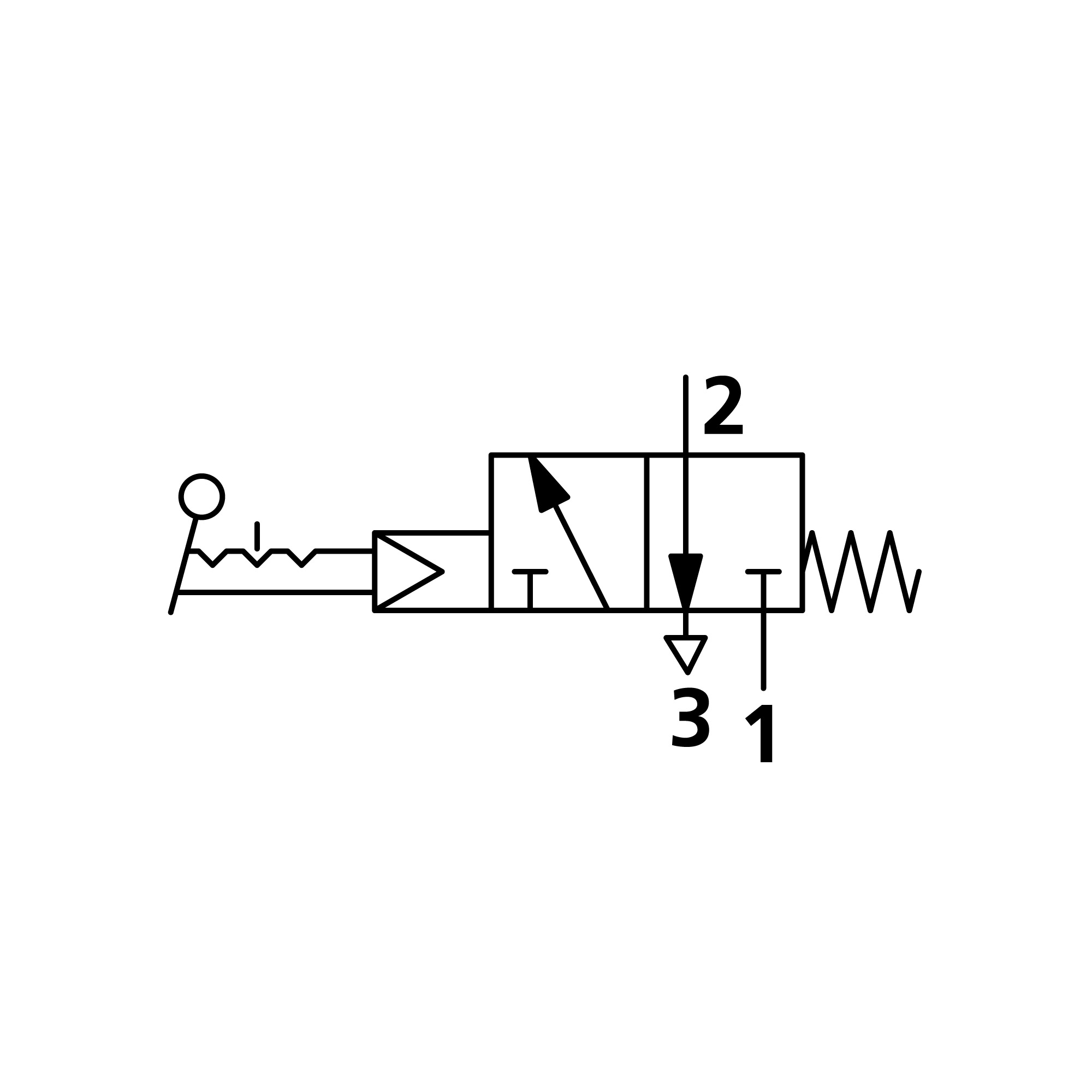 3/2-Wegeventil, man.Drehhebel kurz, NC bistabil G1/8, 3 Schaltst. - Riegler 106422