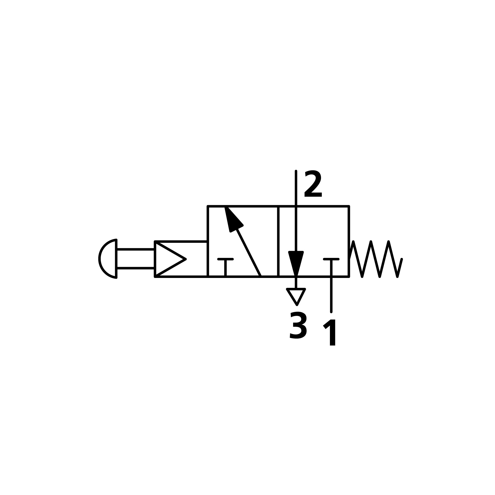 3/2-Wegeventil, manuell, Pilztaster, NC, monostabil, G 1/8 - Riegler 106427