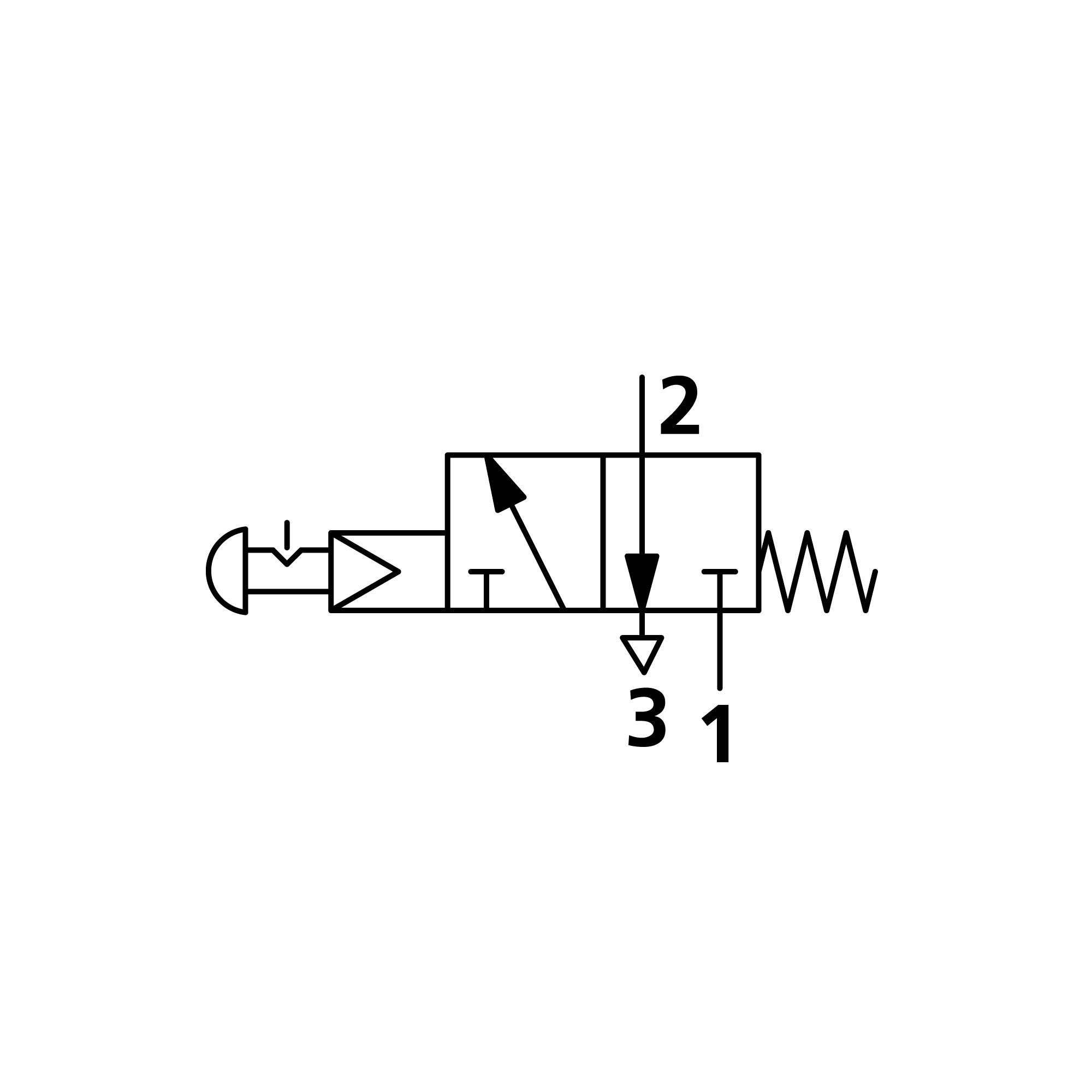 3/2-Wegeventil man. Pilztaster, Notrastung, NC, monostabil, G 1/8 - Riegler 106428