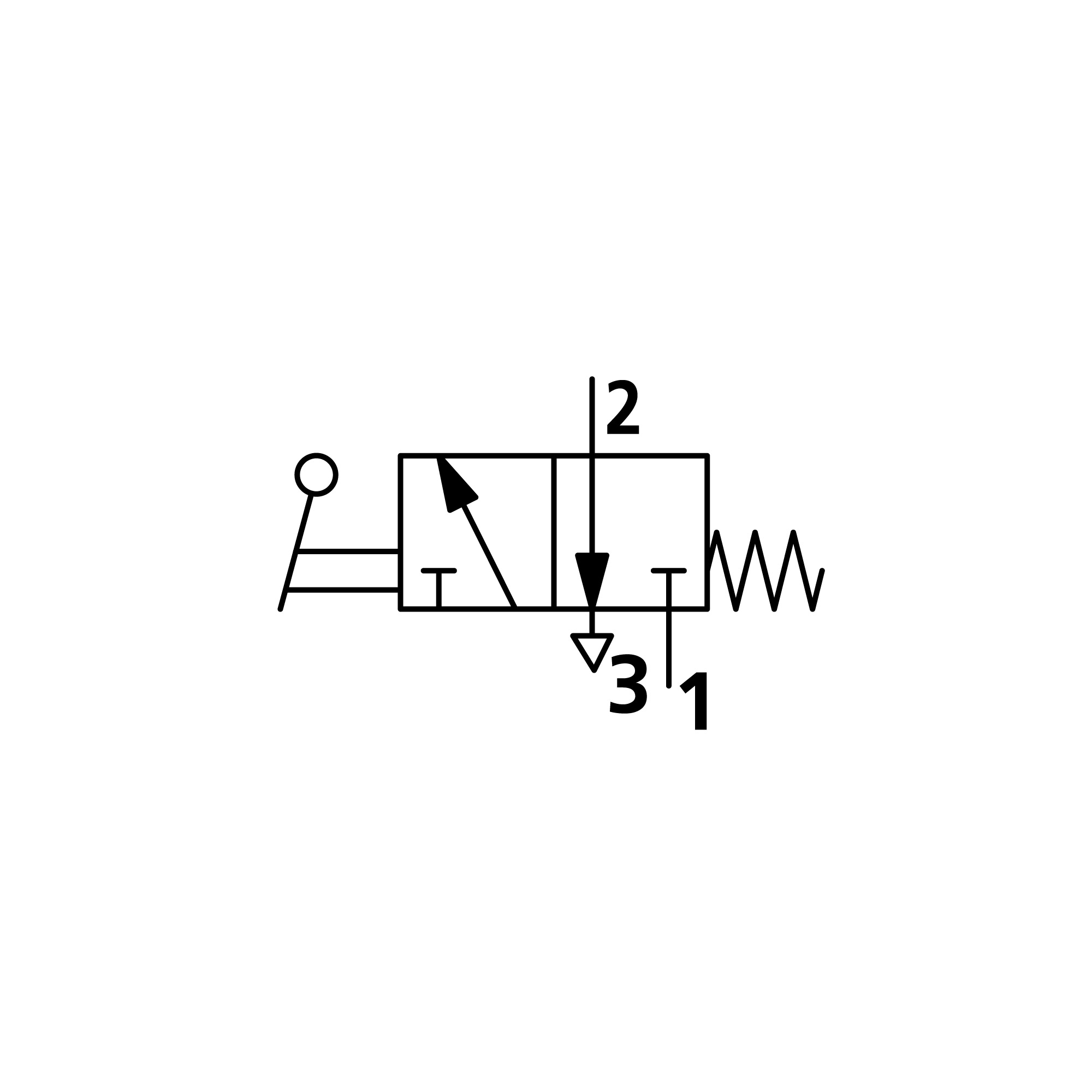 3/2-Wegeventil, man. 90° Hebel monostabil G 1/8 - Riegler 106458