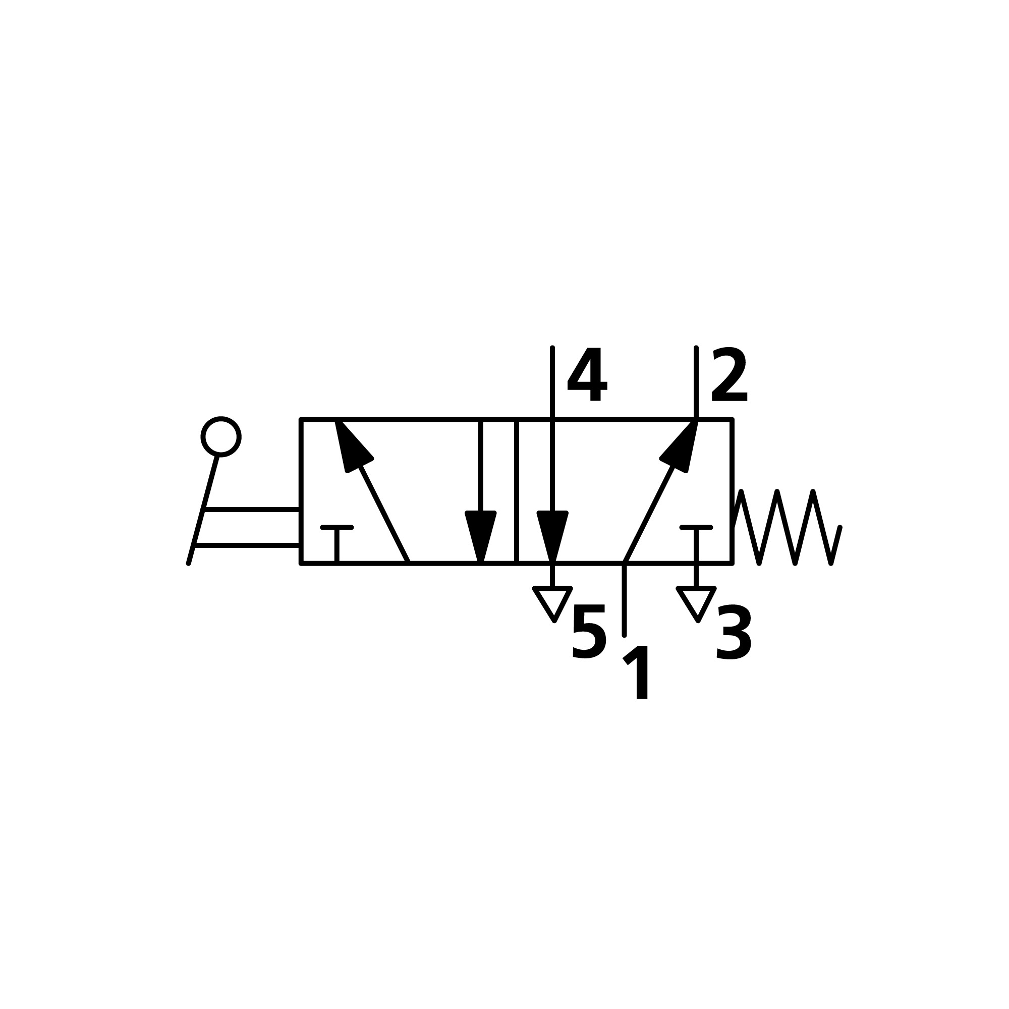 5/2-Wegeventil, man. 90° Hebel monostabil G 1/2 - Riegler 106468