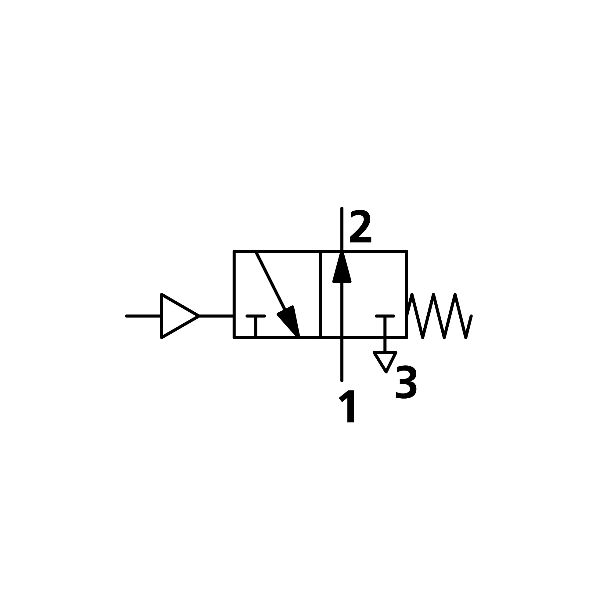 3/2-Wegeventil, pneumatisch, monostabil, Anschluss G 3/8, NO - Riegler 106490