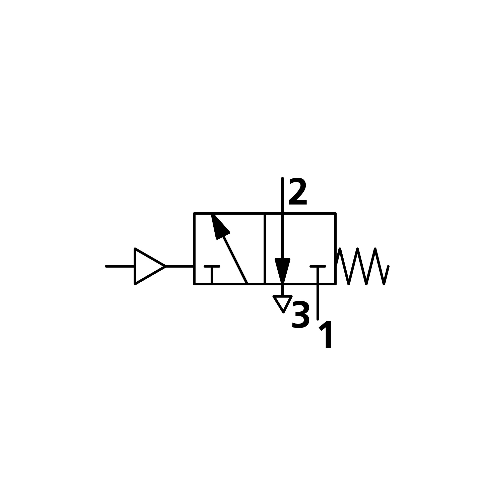 3/2-Wegeventil, pneumatisch, monostabil, Anschluss G 1/4, NC - Riegler 106493