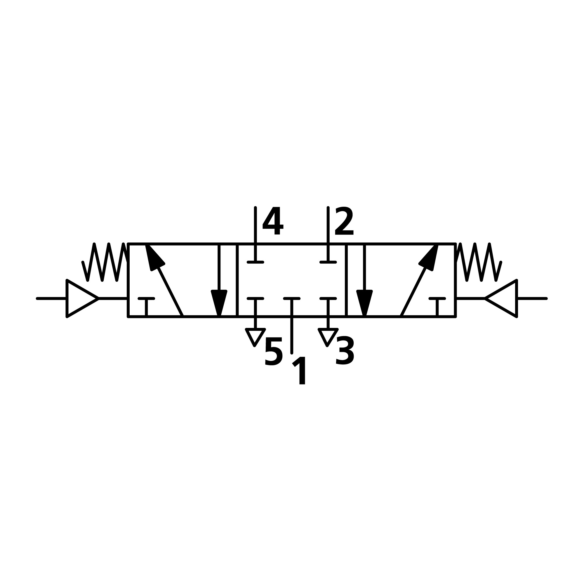 5/3-Wegeventil, pneumatisch, G 3/8, Mitte geschlossen - Riegler 106514