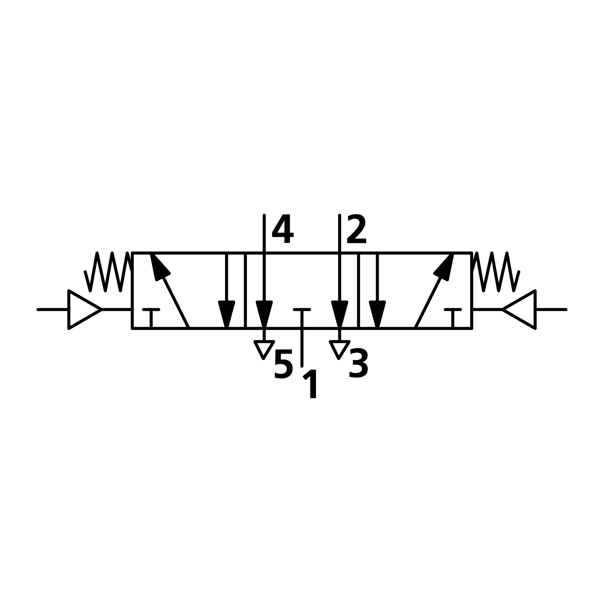5/3-Wegeventil, pneumatisch, G 1/2, Mitte entlüftet - Riegler 106518