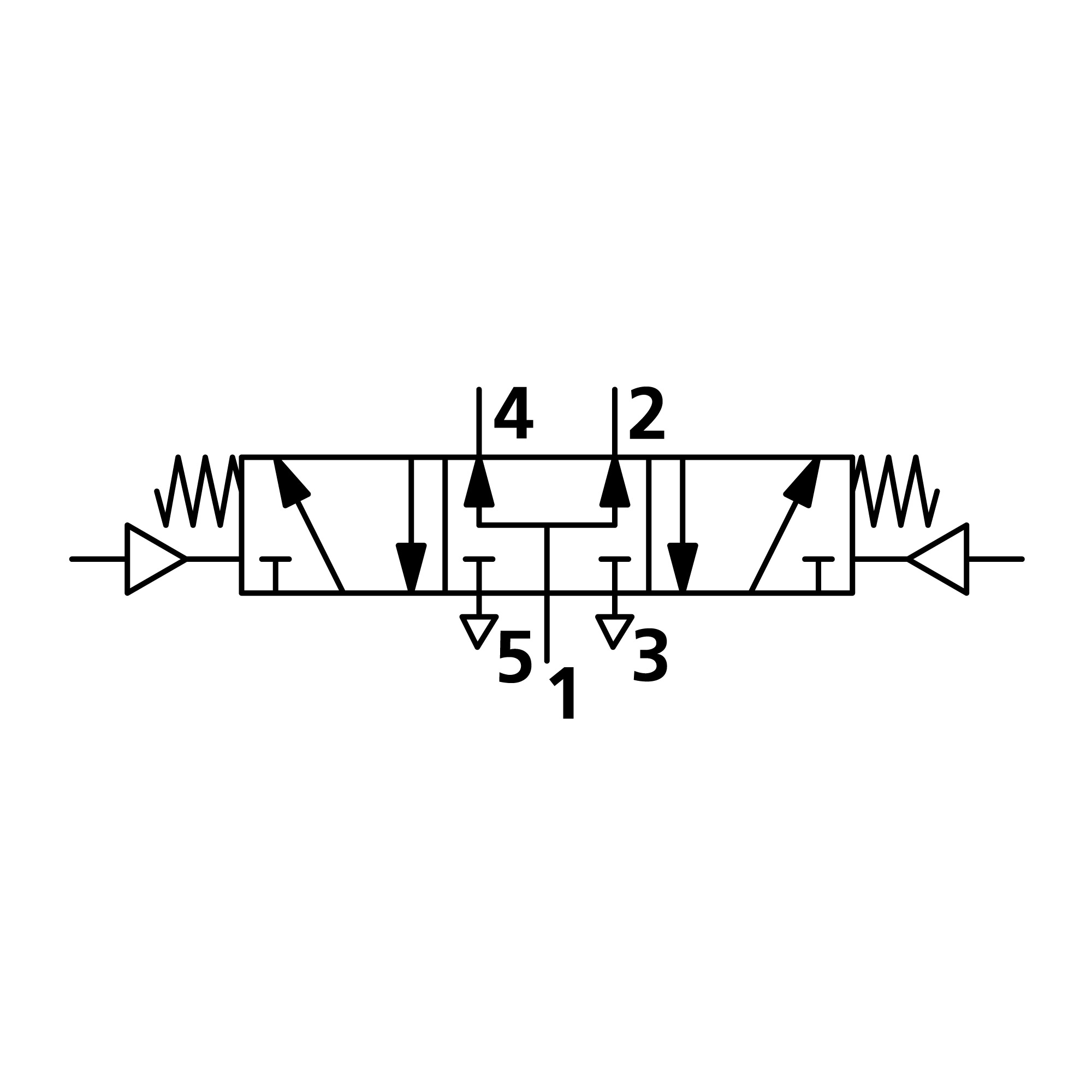 5/3-Wegeventil, pneumatisch, G 1/8, Mitte belüftet - Riegler 106510