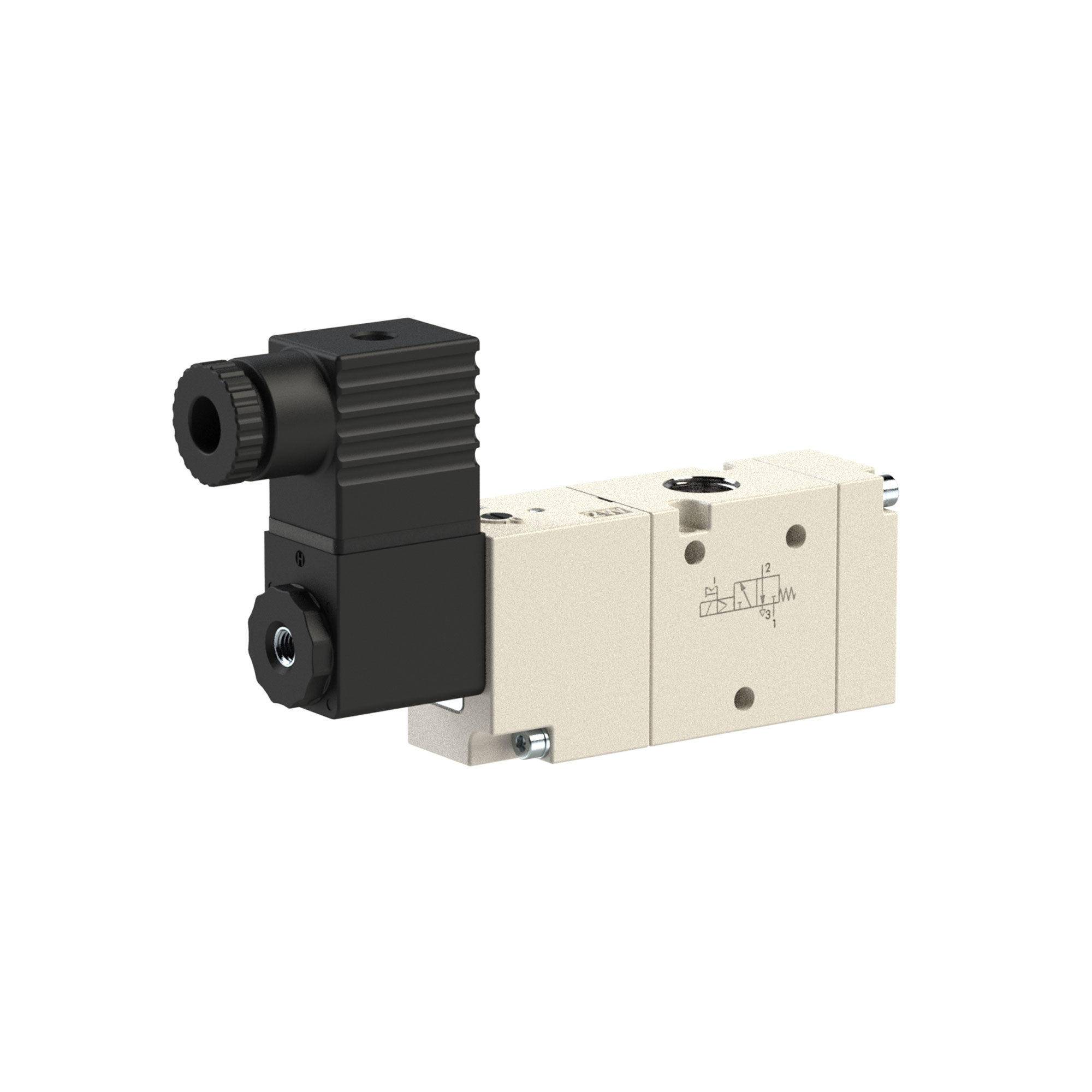 3/2-way valve, electropneumatic, monostable, G 1/4, NC, 12 V DC - Riegler 145878