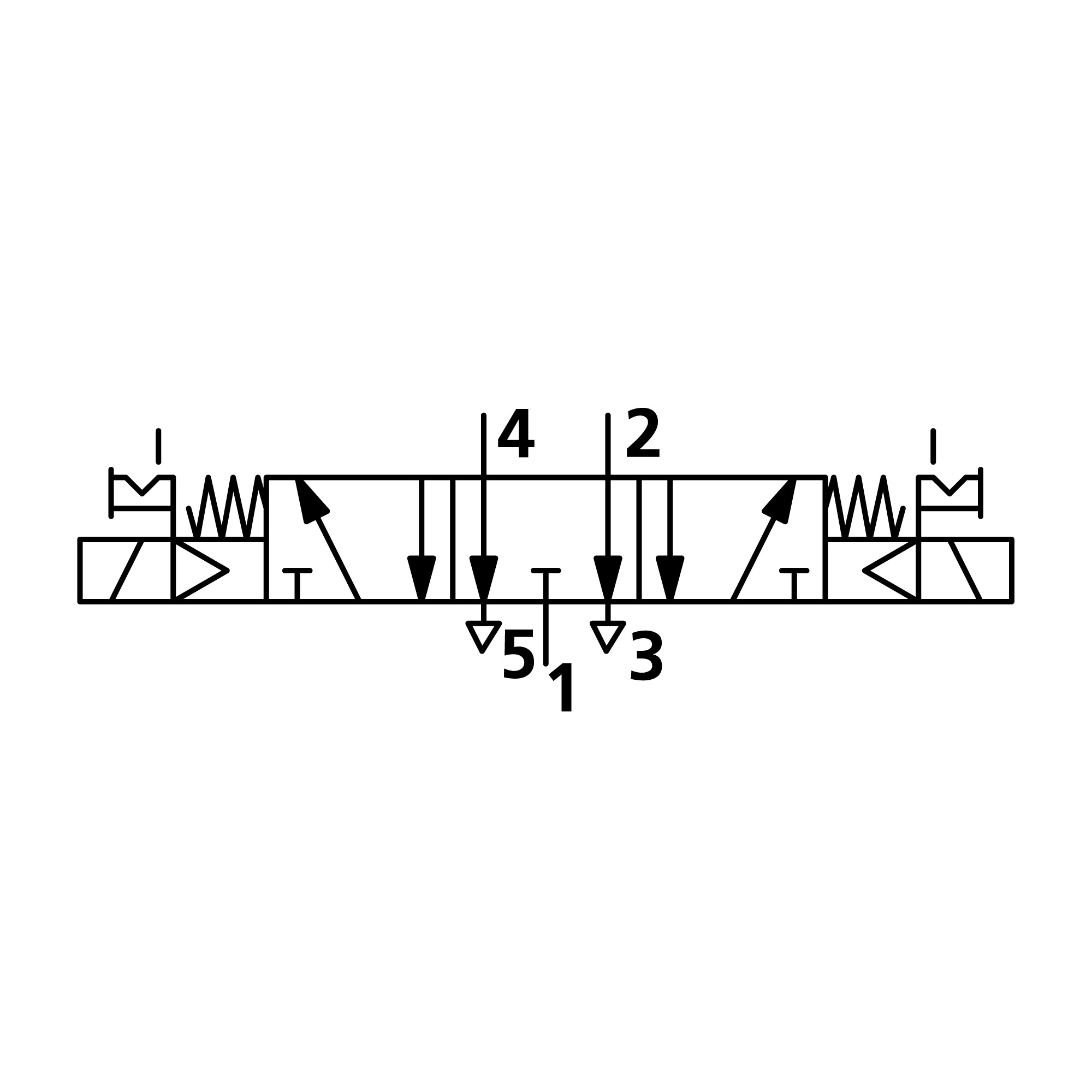 5/3-Wegeventil, elektropneu., Mitte entlüft., G 1/2, 24 V DC - Riegler 106579