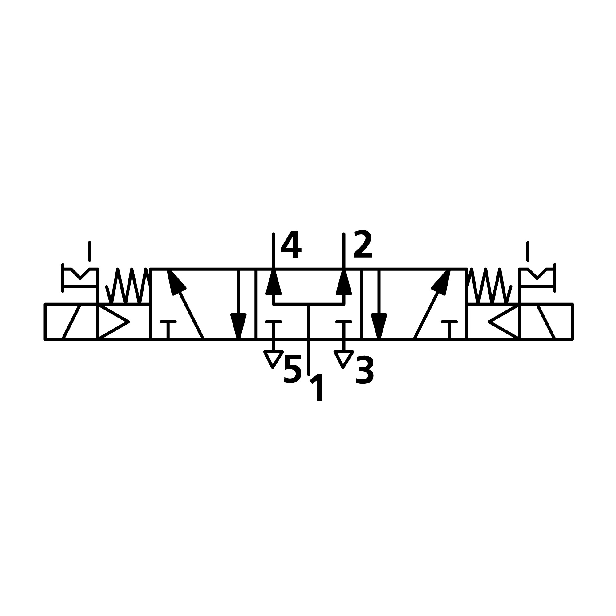 5/3-Wegeventil, elektropneu., Mitte belüft., G 3/8, 230 V, 50 Hz - Riegler 106590