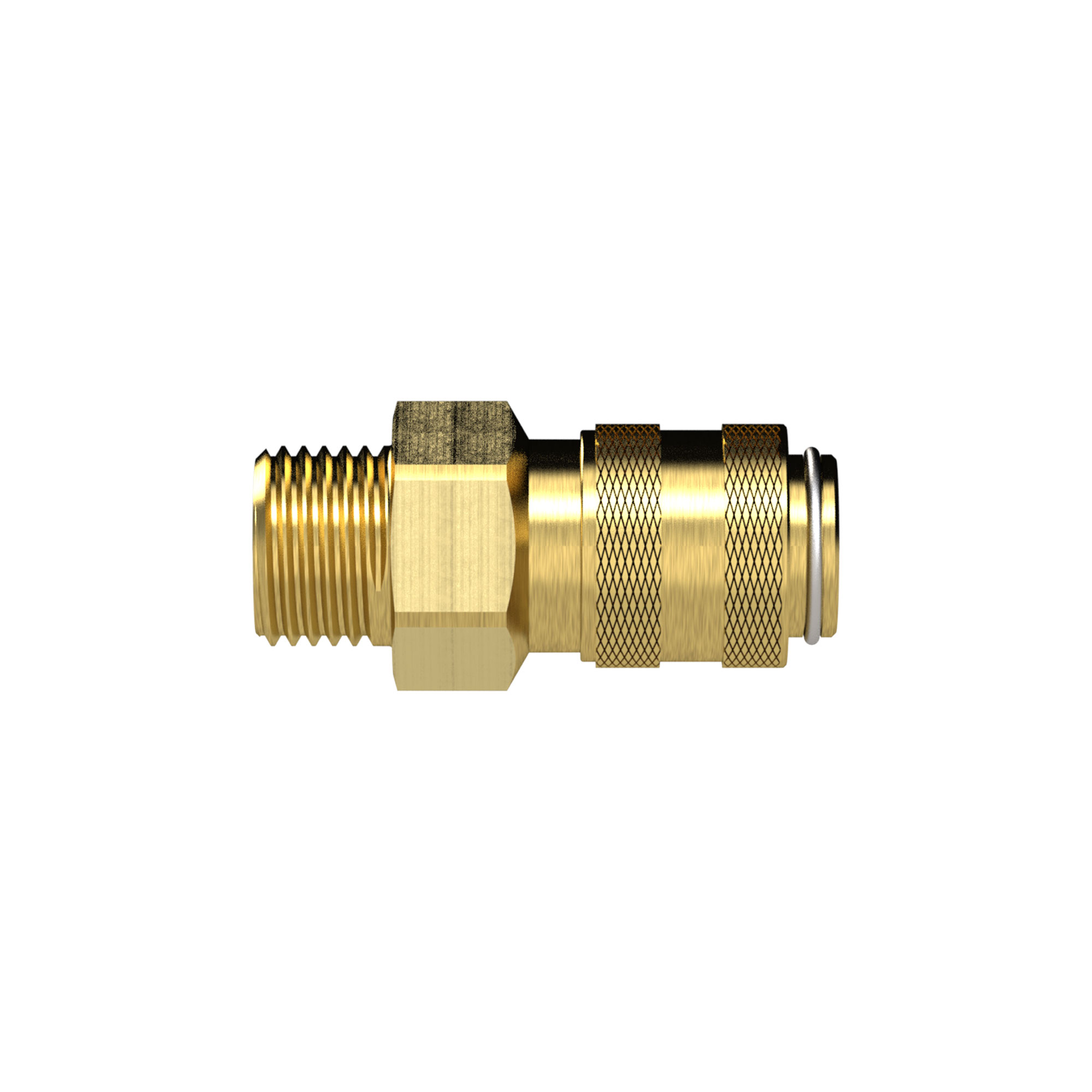 Schnellverschlusskupplung NW 5, Messing blank, G 1/8 AG - Riegler 107125