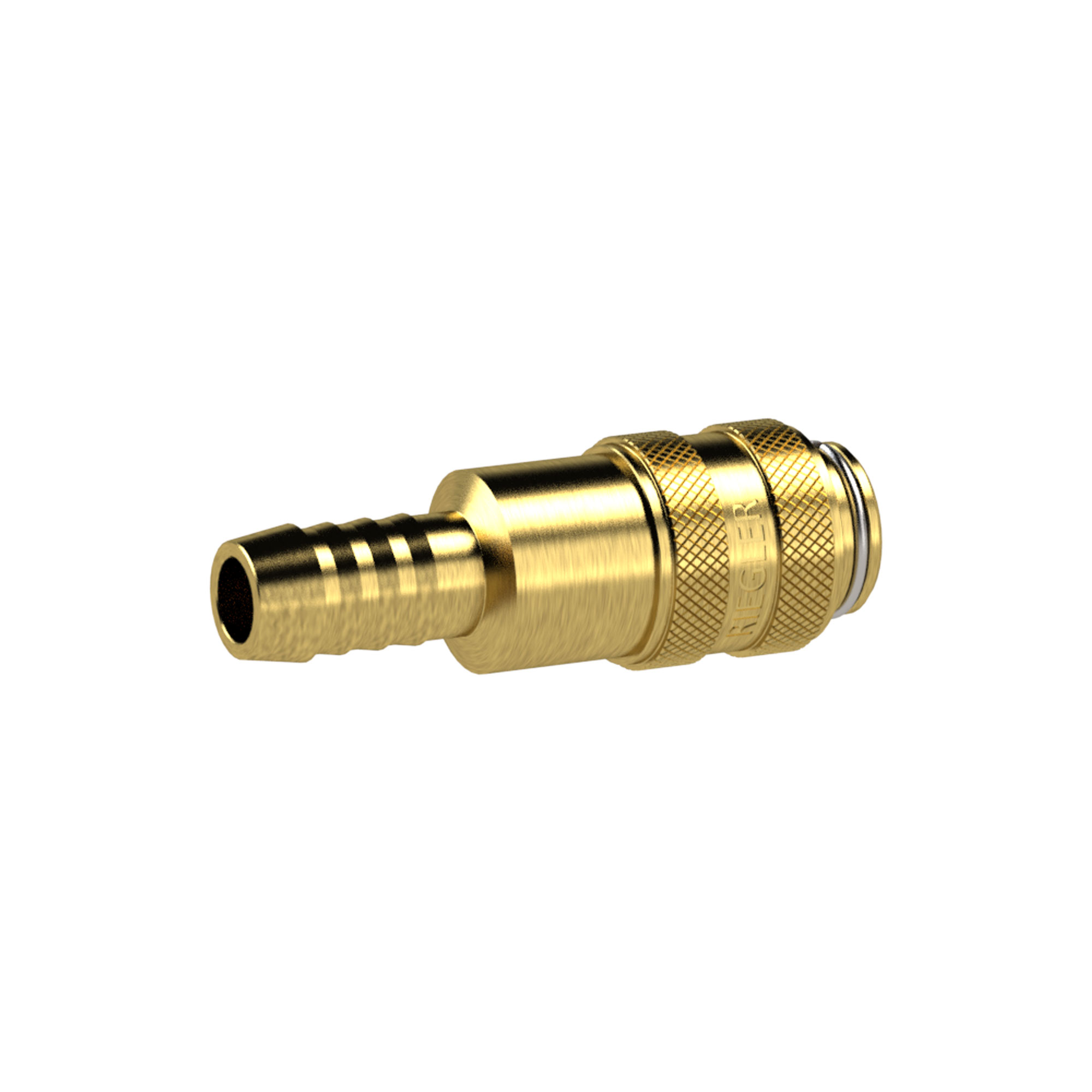 Schnellverschlusskupplung NW 5, Messing blank, Tülle LW 6 - Riegler 107133