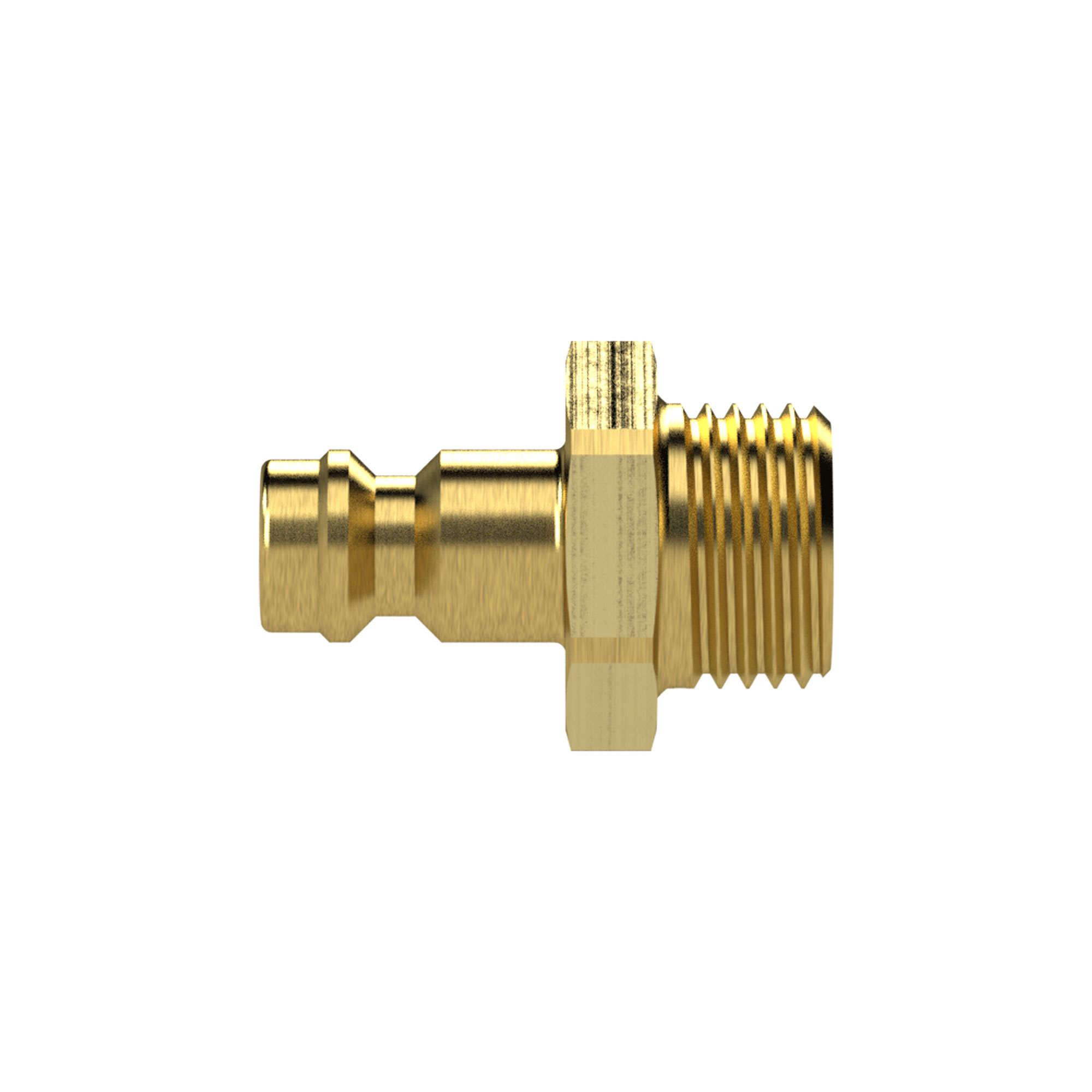 Nipple for couplings I.D. 5, bright brass, G 1/8 ET, AF 14 - Riegler 107148