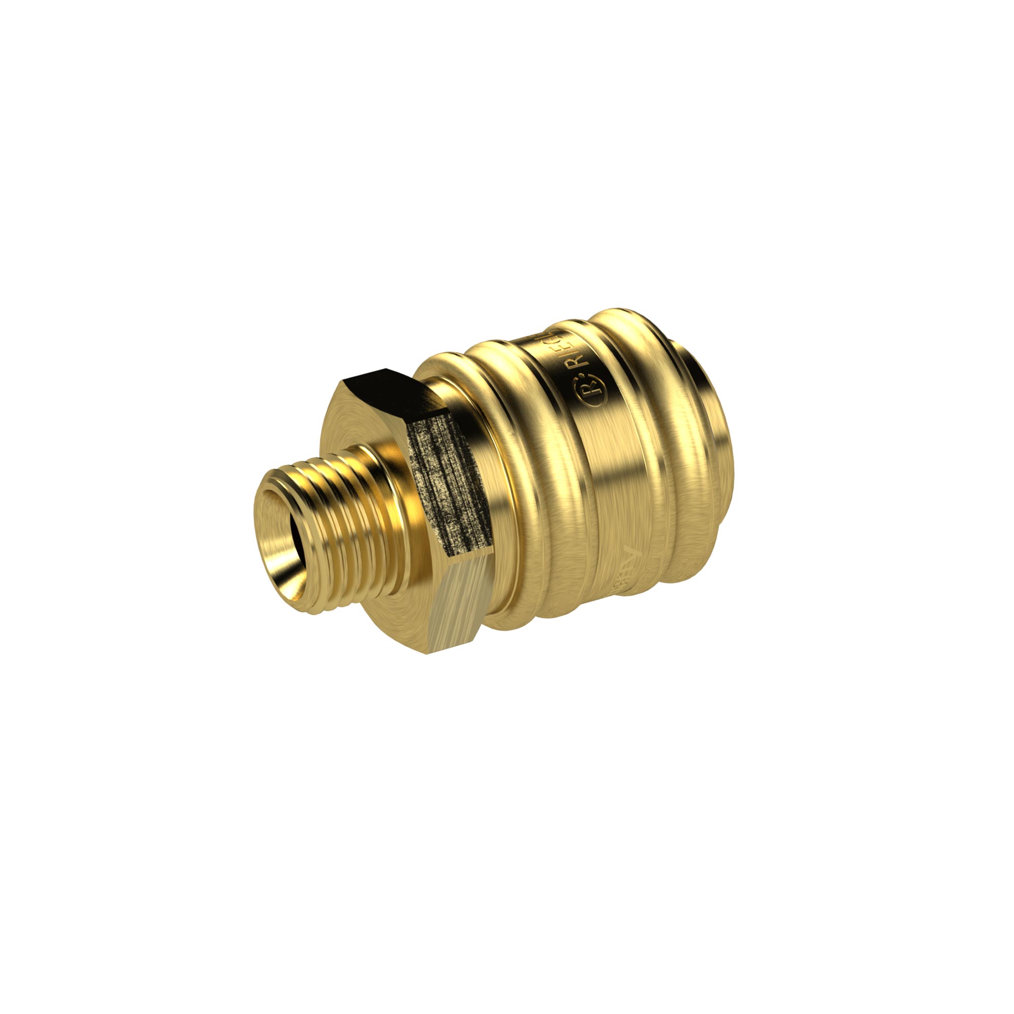 Schnellverschlusskupplung NW 7,2, Messing blank - Riegler K346