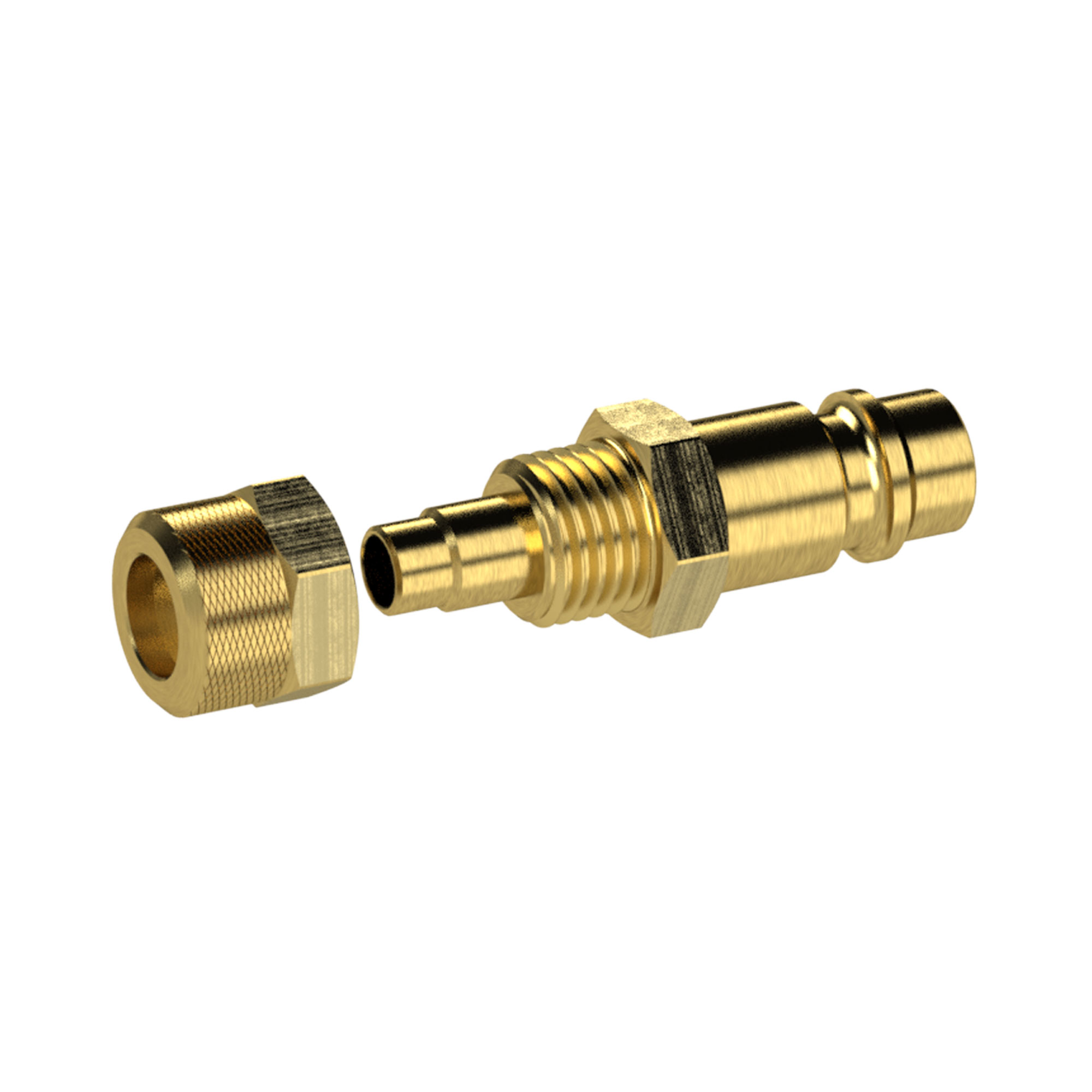 Nipple for couplings I.D. 7.2 - 7.8, bright brass, for hose 10x8 - Riegler 107247