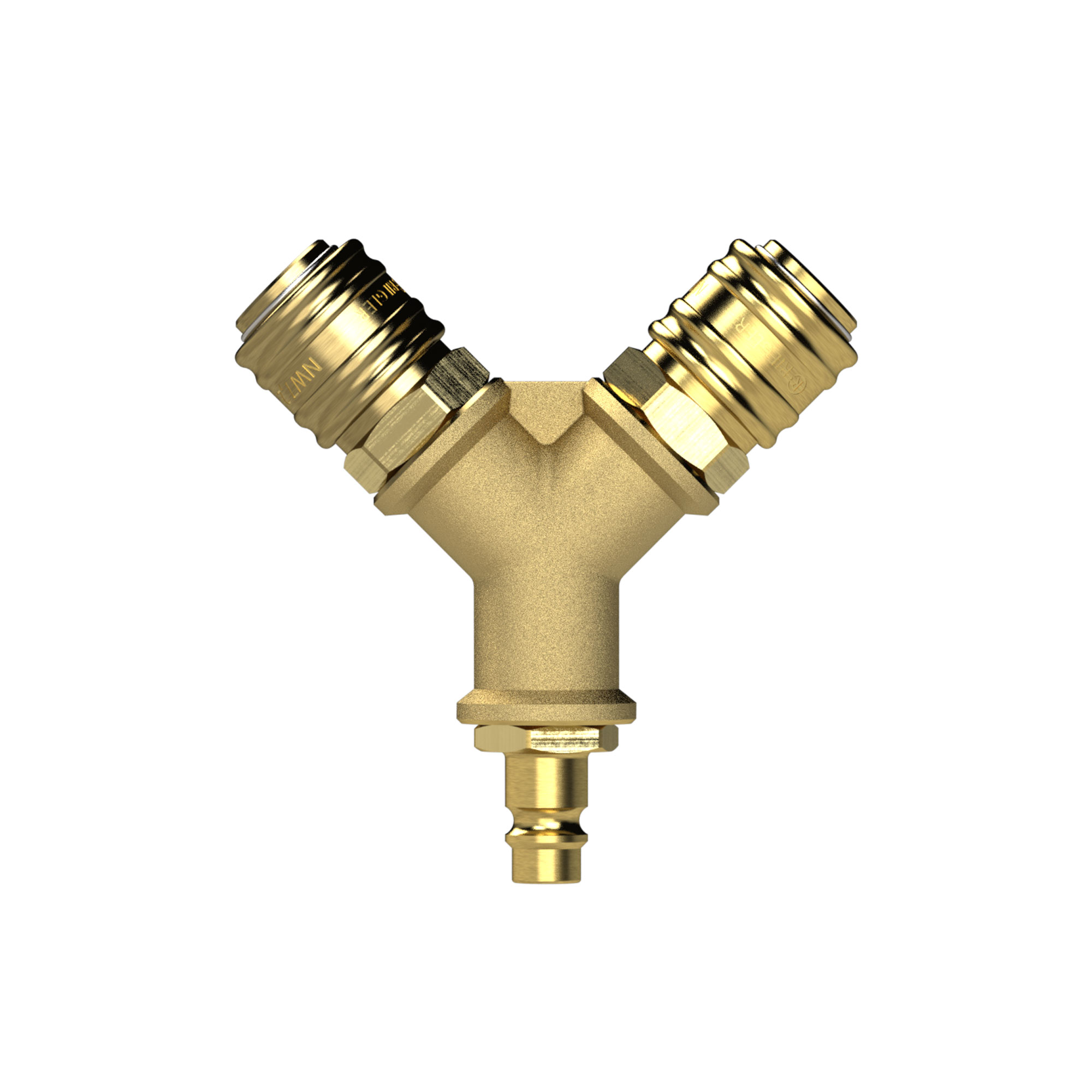 Distributor 2 quick-connect couplings I.D. 7.2, Plug nipple G 3/8 - Riegler 107262