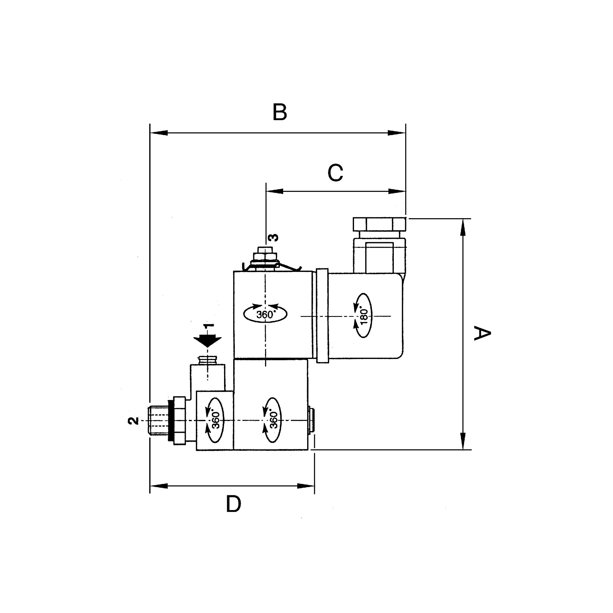 3/2-way solenoid valve, Banjo connection, NC, 24 DC - Riegler 102968