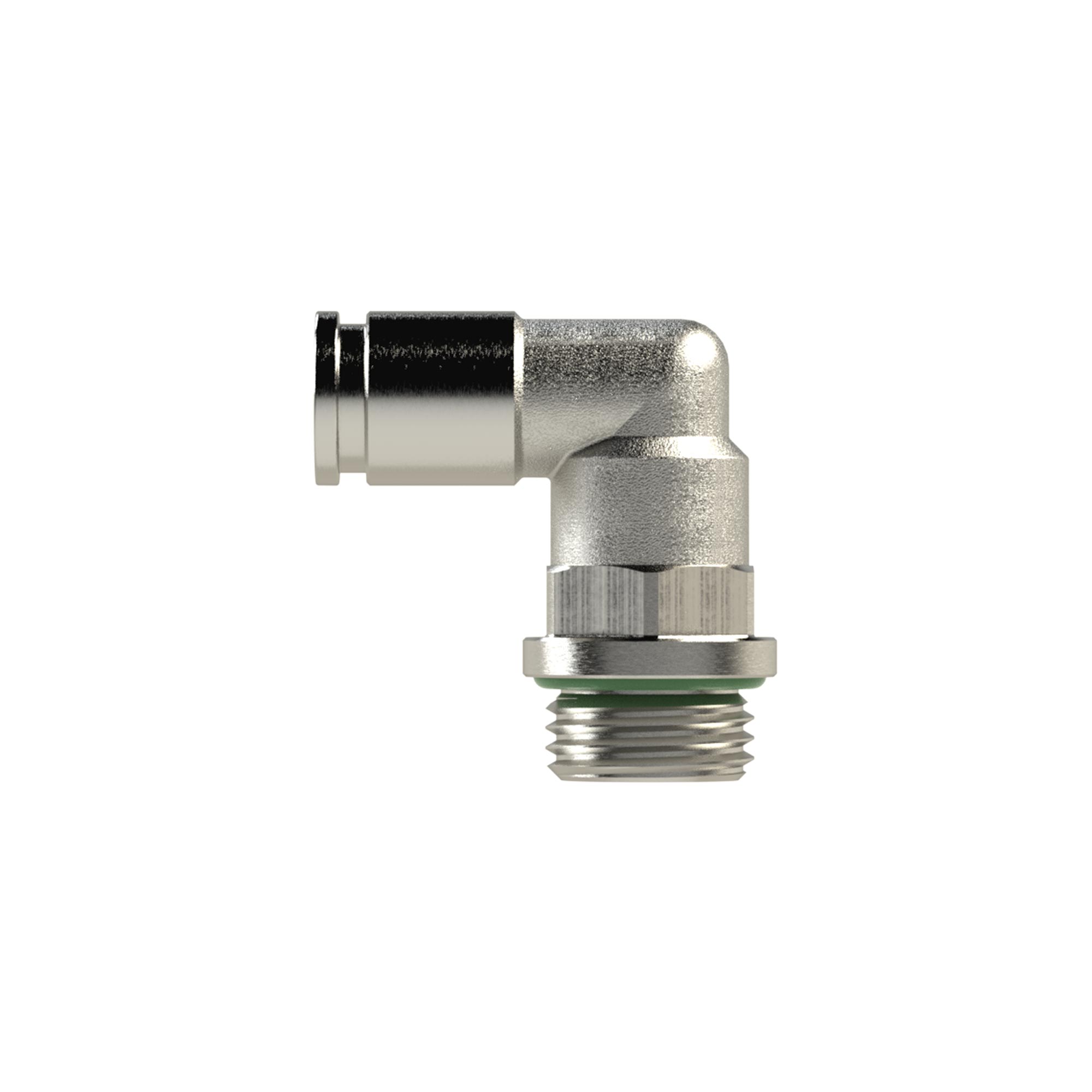 Push-in L-fitting »metallica«, rotating, M5 o., hose exterior Ø 3 - Riegler 130096