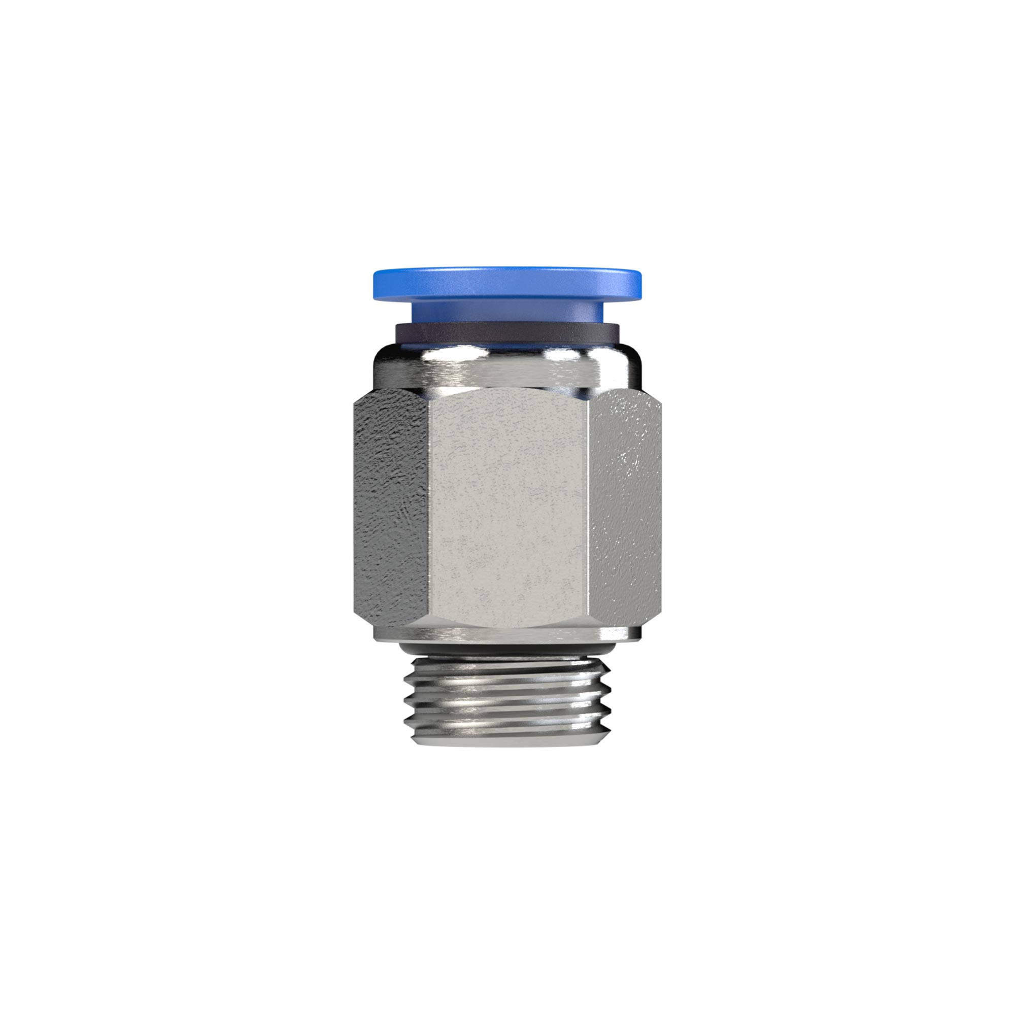 Straight push-in fitting »Blue Series«, G 1/2 o., hose ext. Ø 8 - Riegler 109130