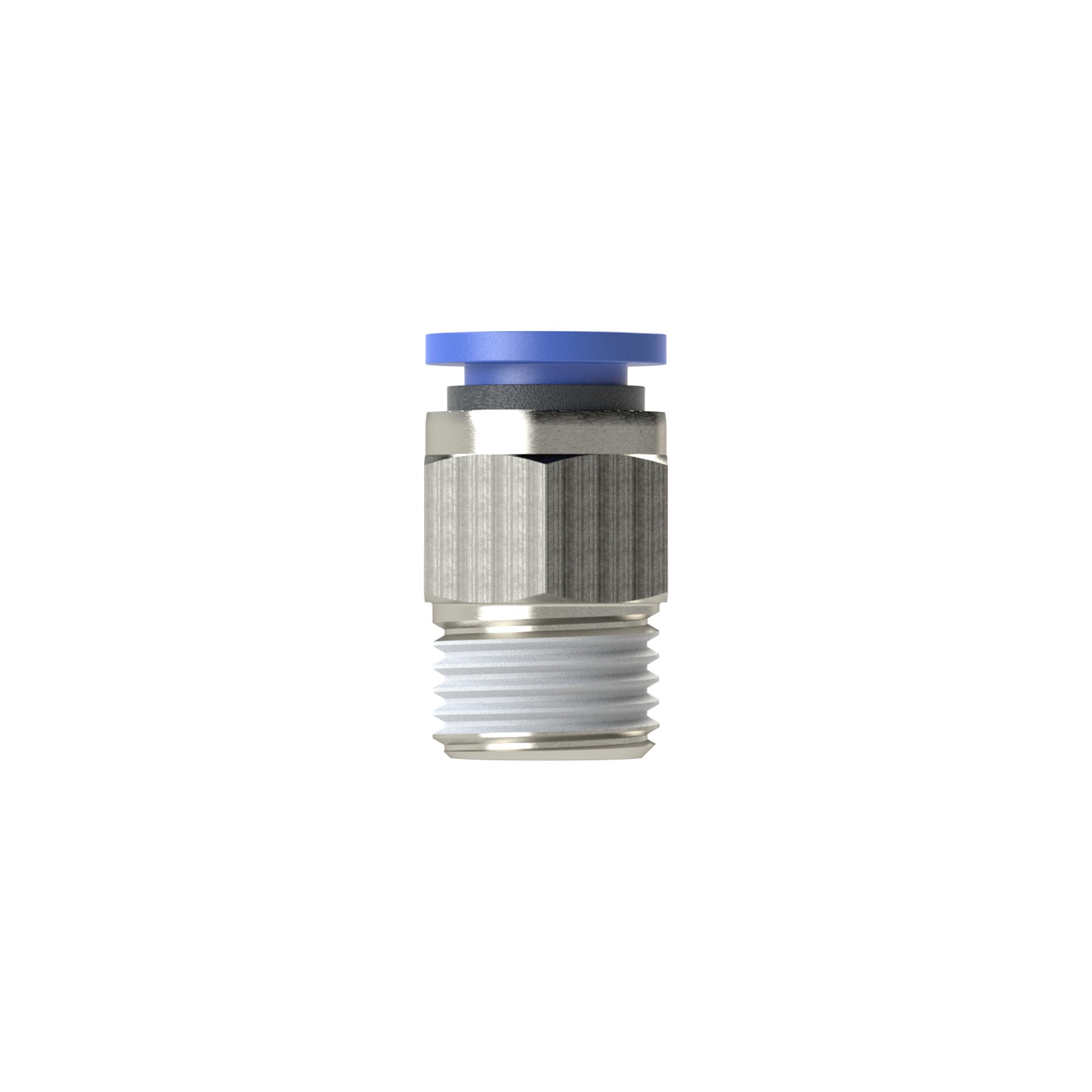 Straight push-in fitting »Blue Series«, R 1/2 o., hose ext. Ø 6 - Riegler 109149
