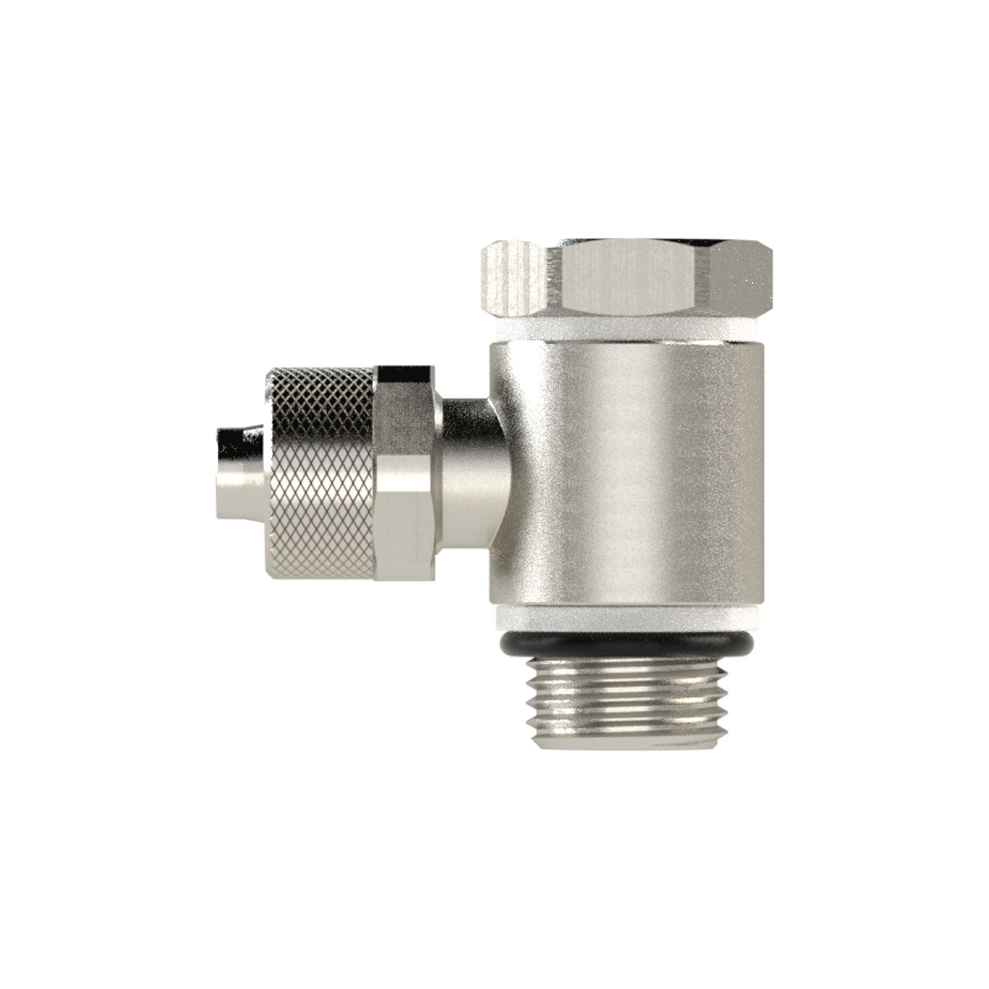 Angled pivot fitting with O-ring, M5 o., for hose 6/4 mm - Riegler 110563