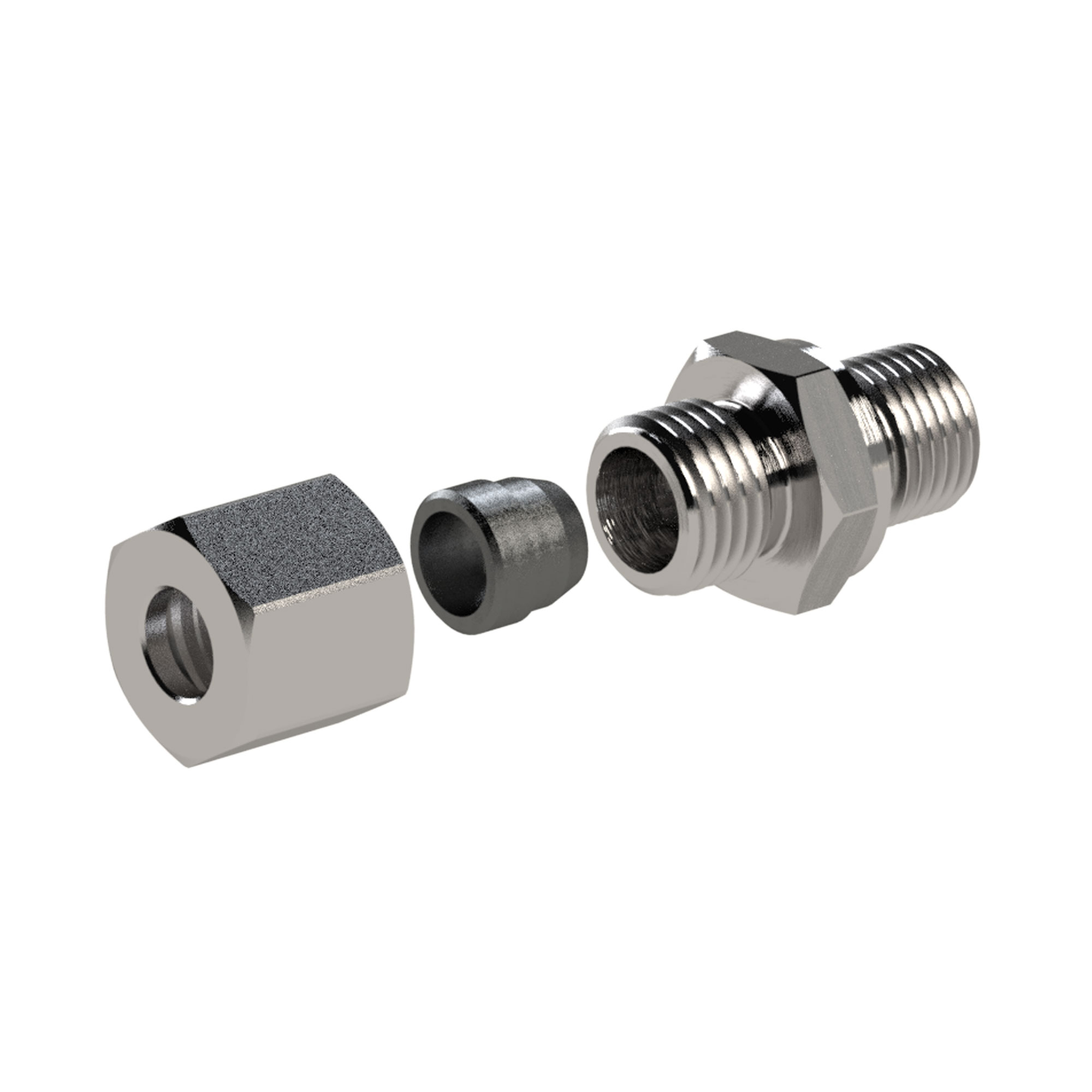 Straight screw-in fitting, G 3/8, Pipe exterior Ø 15 - Riegler 112294