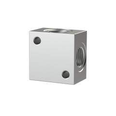 Riegler 112594. Kreuz-Verteiler, anflanschbar, G 3/8 Aluminium, SW 25