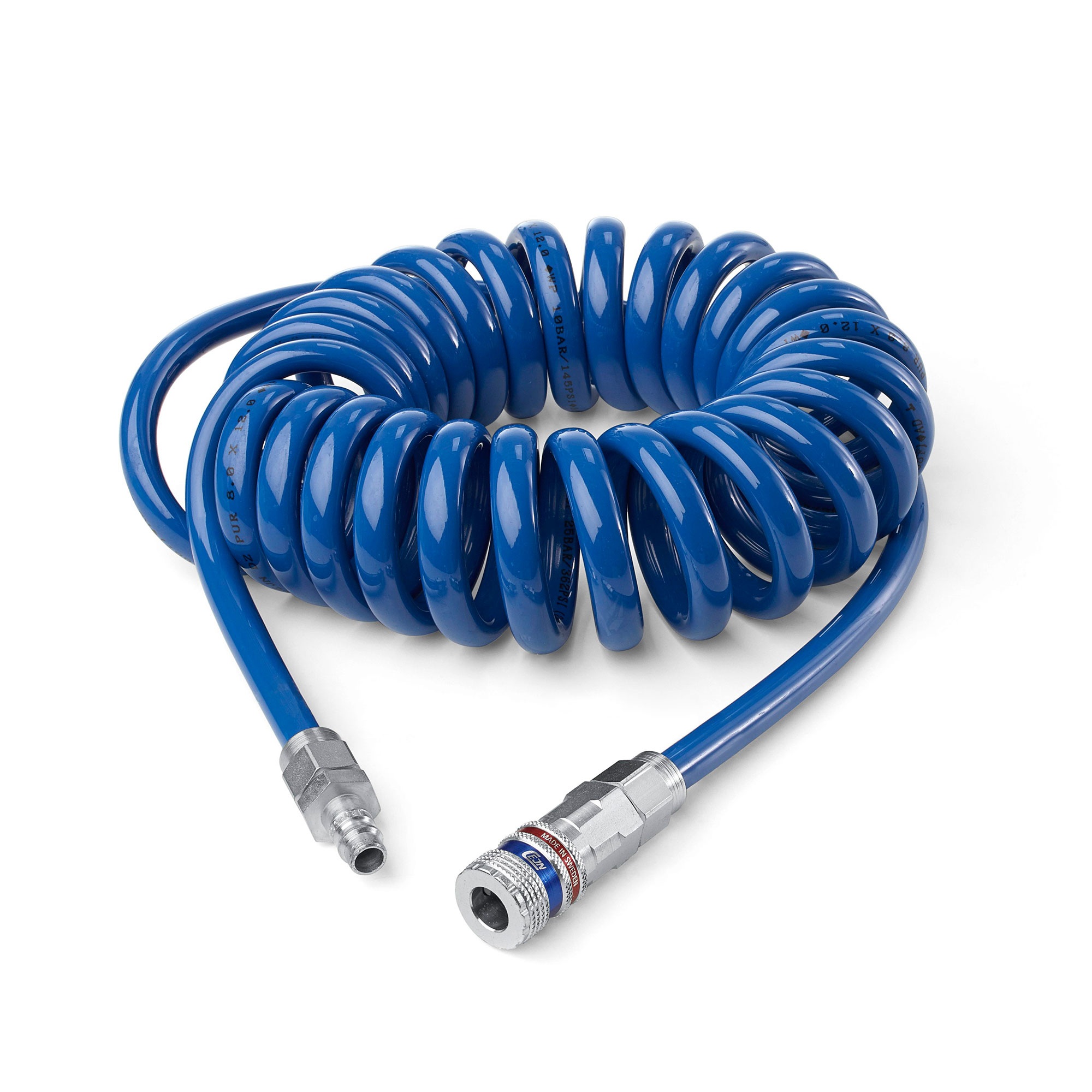 Spiral hose coupling set, PUR, Hose Ø 10x6.5, Length 2.0 m - Riegler 113487