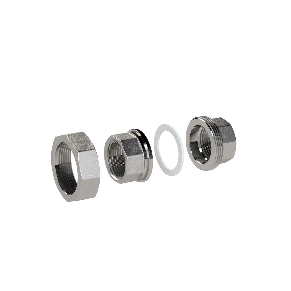 Riegler 118845.Removable Double threaded nipple, flat sealing, G 1/2, i., AF 38