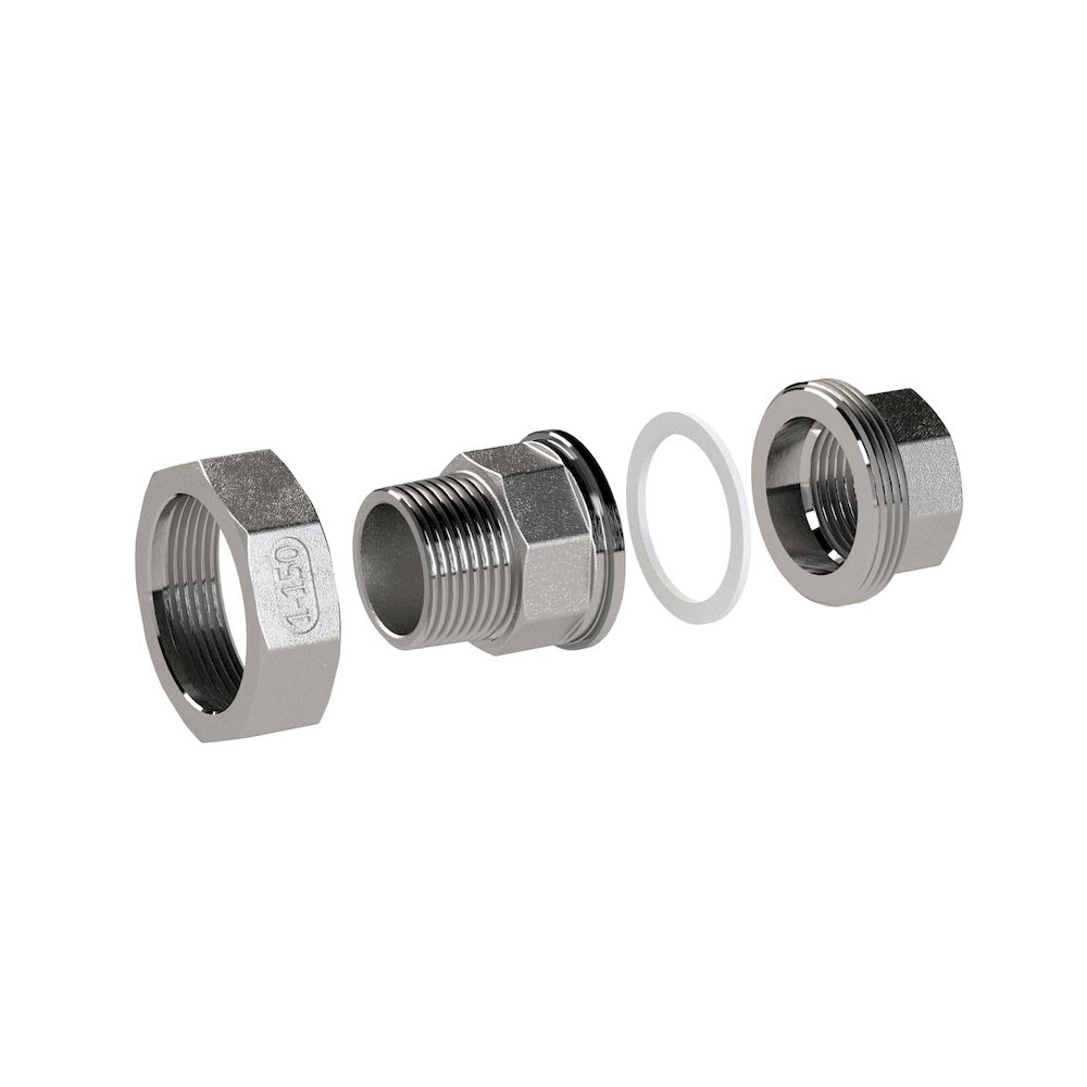 Riegler 118118.Removable Double threaded nipple flat sealing Rp/R3/8, i./a.,AF34