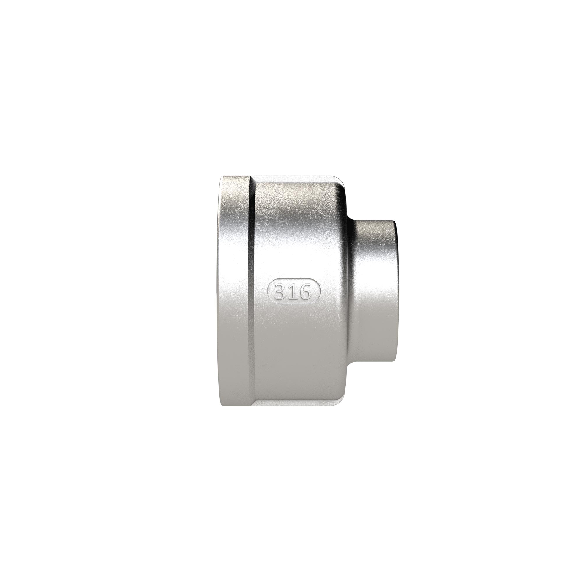 Reduziermuffe rund, G 1/4 IG, G 1/8 IG, ES 1.4408 - Riegler 119149
