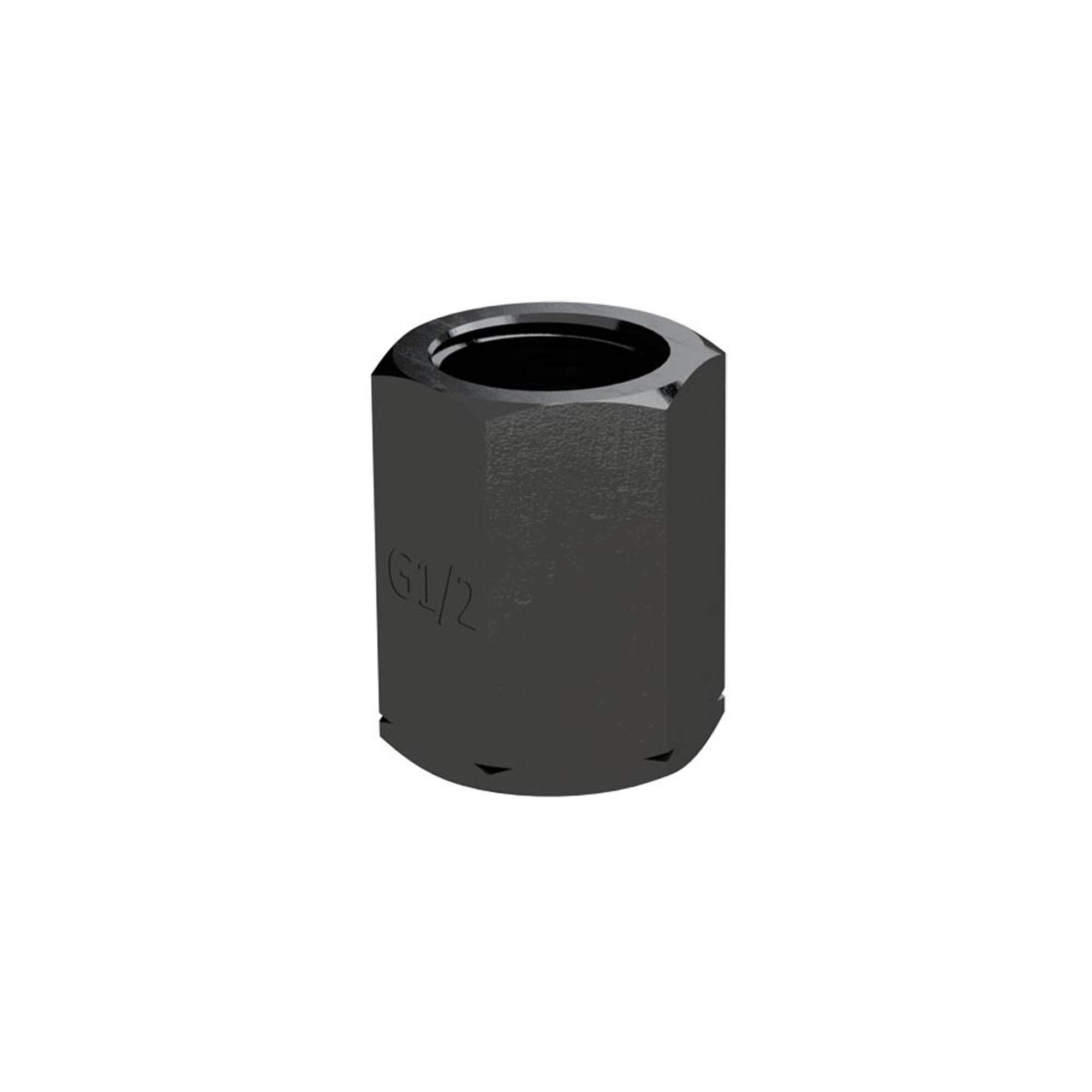 Tension sleeve, G 1/2, DIN 16283, hexagonal, burnished steel - Riegler 139128