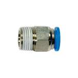 Riegler 109146.Straight push-in fitting »Blue Series«, R 3/8 o., hose ext. Ø 10