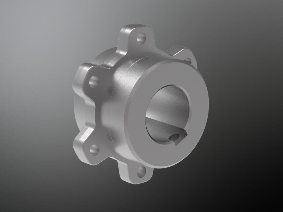 KTR 951004308000. Poly-Norm 100 GJS flange hub 1.0 Ø80H7 key to DIN thread 