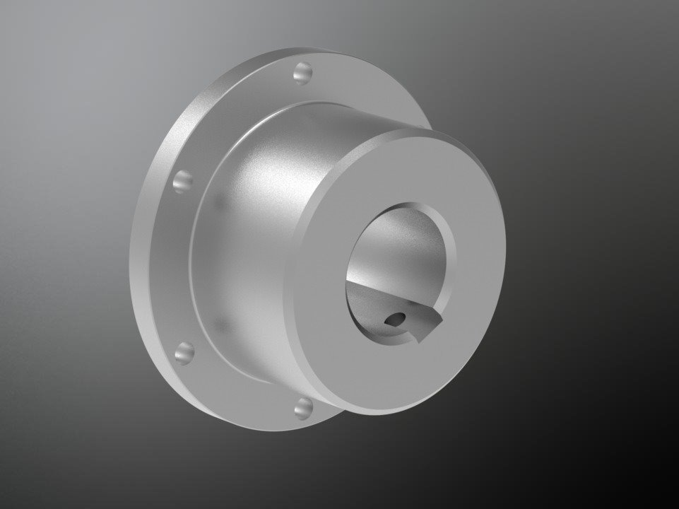 KTR 950485404800. Poly-Norm 48 ST coupl. flange AZR 1.0 Ø48H7 key to DIN thread with adapter bore