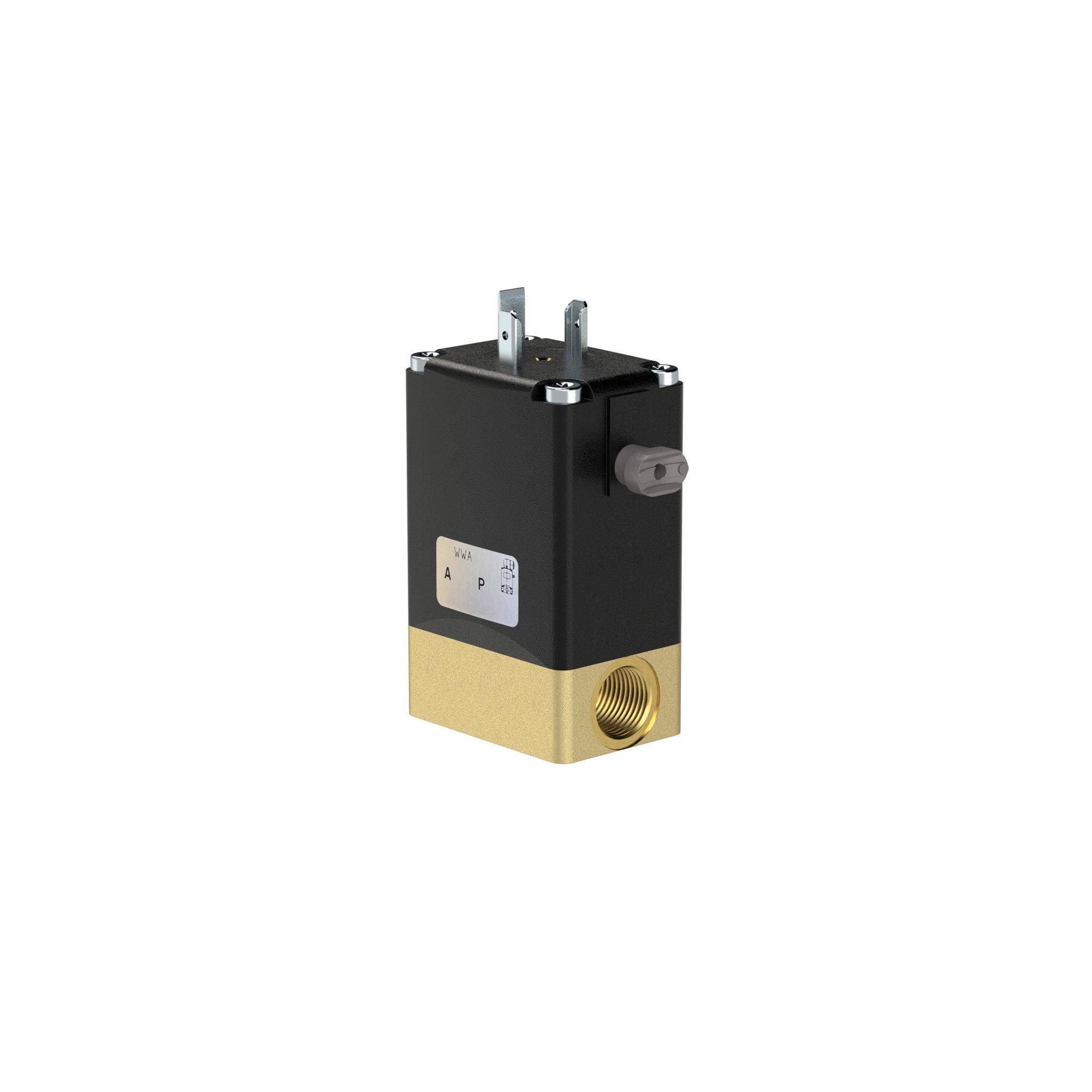 2/2 We-MV, NO, MS, G 1/4, DN 3, PN 0-10, FKM, direktg. 24V DC - Riegler 125799