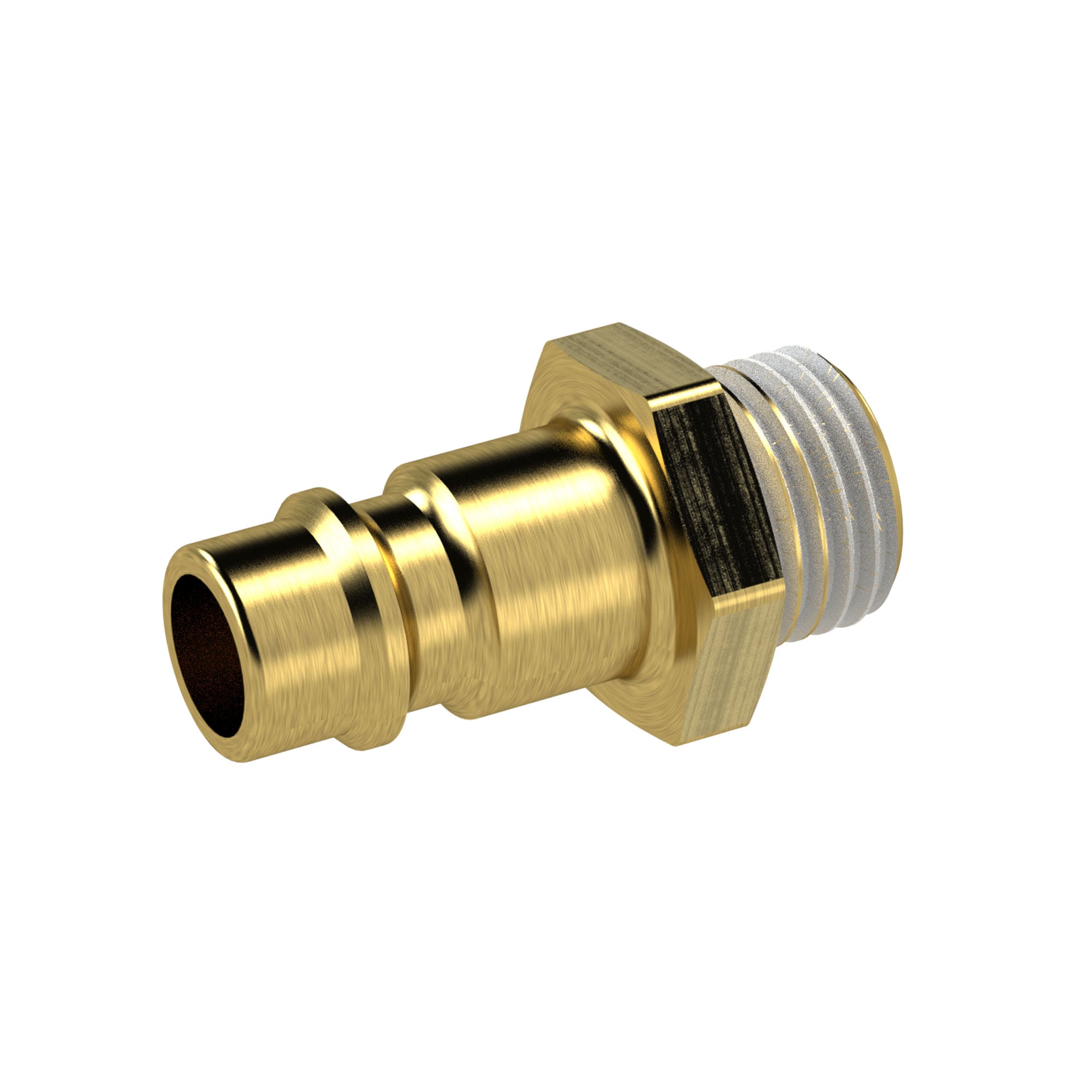Nipple for couplings I.D. 7.2 - 7.8, bright brass, R 1/4 ET - Riegler K456