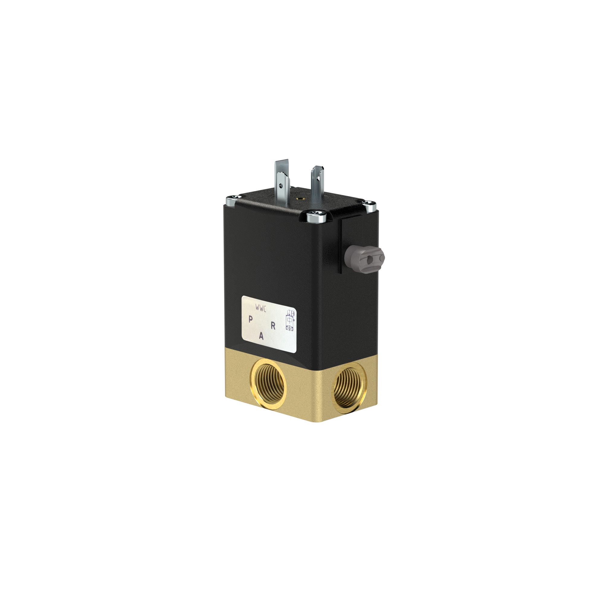 3/2-way solenoid valve, G 1/4, PN 0-8, FPM, 230V AC - Riegler 125819