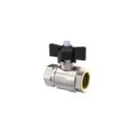 Riegler 129145.Ball valve standard type, IT/IT, nickel-plated brass, G 1 1/4