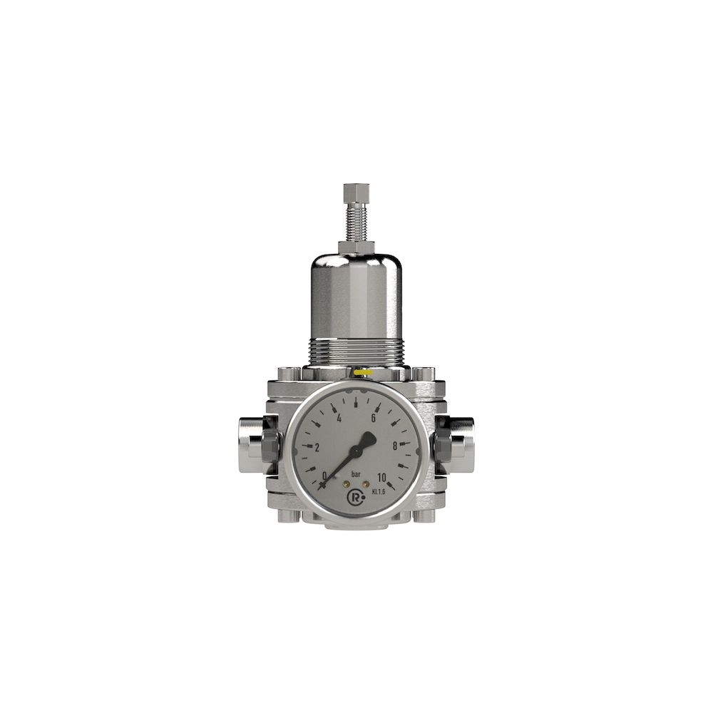 Riegler 129271.Stainless steel pressure regulator, 1.4404, G 1/2, 1.0 - 15 bar