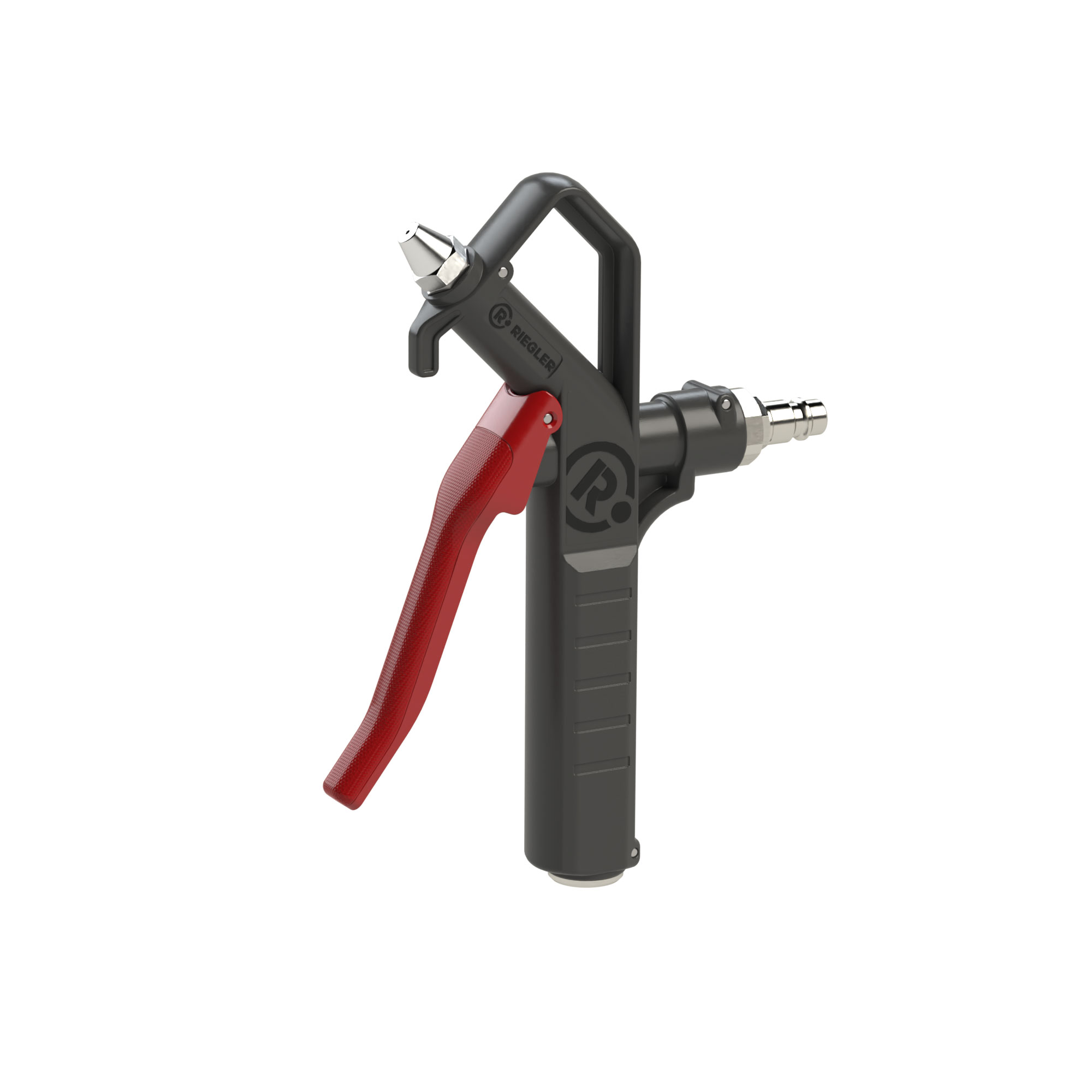Blow gun, standard nozzle, connectable on top, Push-in plug DN7.2 - Riegler 129376
