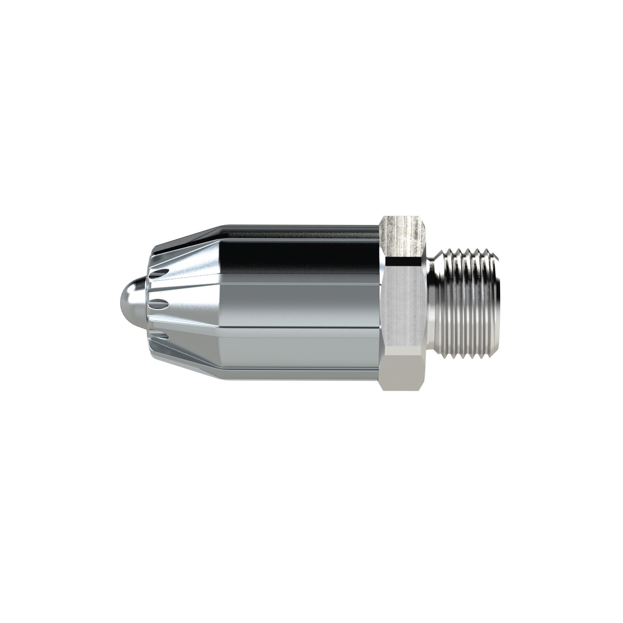 Low noise round nozzle, M12x1.25, nozzles-exterior Ø 17 mm - Riegler 129880