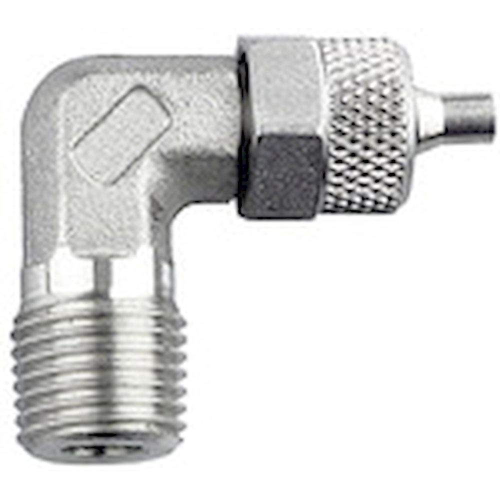 Riegler 110683.Angled screw-in fitting, ET conical, R 1/8, for hose 6/4 mm, AF12