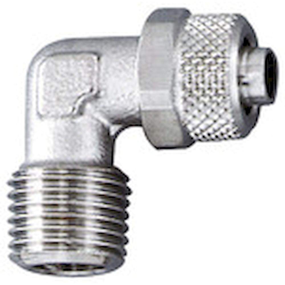 Riegler 110529.Angled screw-in fitting, ET conical, R 1/8, for hose 4/2 mm