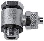 Riegler 115226.Angled pivot fitting »value line«, M5 o., for hose 6/4 mm