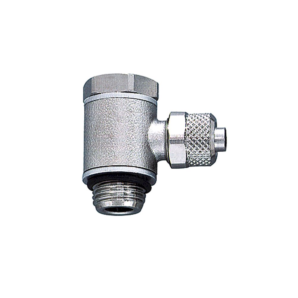Riegler 110562.Angled pivot fitting with O-ring, M5 o., for hose 5/3 mm