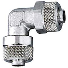 Riegler 110578.Angled connector, for hose 4/2 mm, AF 9, nickel-plated brass