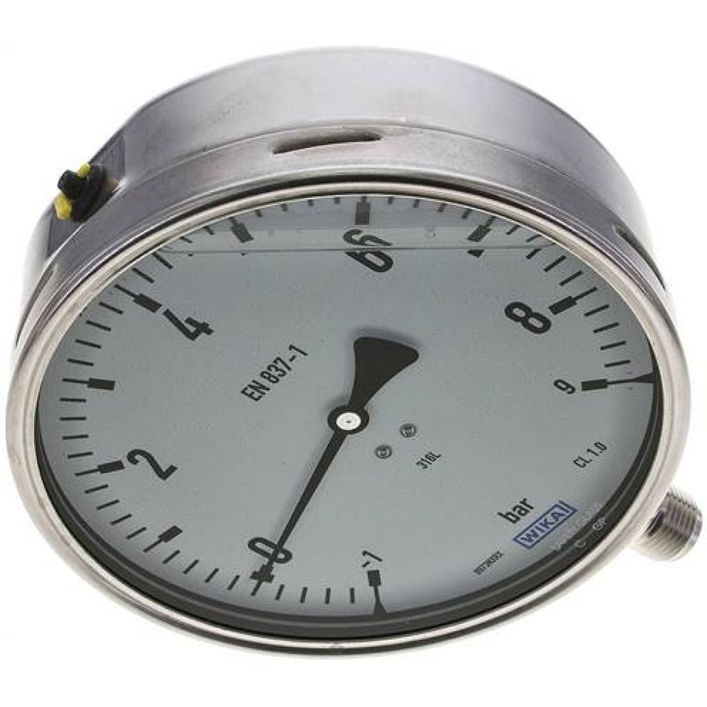 Wika MS -19160 GLY ES Chemie-Glycerin-Manometer senkrecht,160mm, -1 bis 9 bar