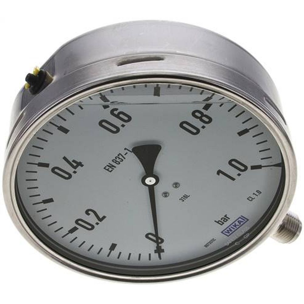 Wika MS 1160 GLY ES Chemie-Glycerin-Manometer senkrecht,160mm, 0-1 bar