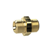 Riegler 131792.Double threaded nipple, Cyl., G 3/8 o., G 3/4 o., AF 32, Brass